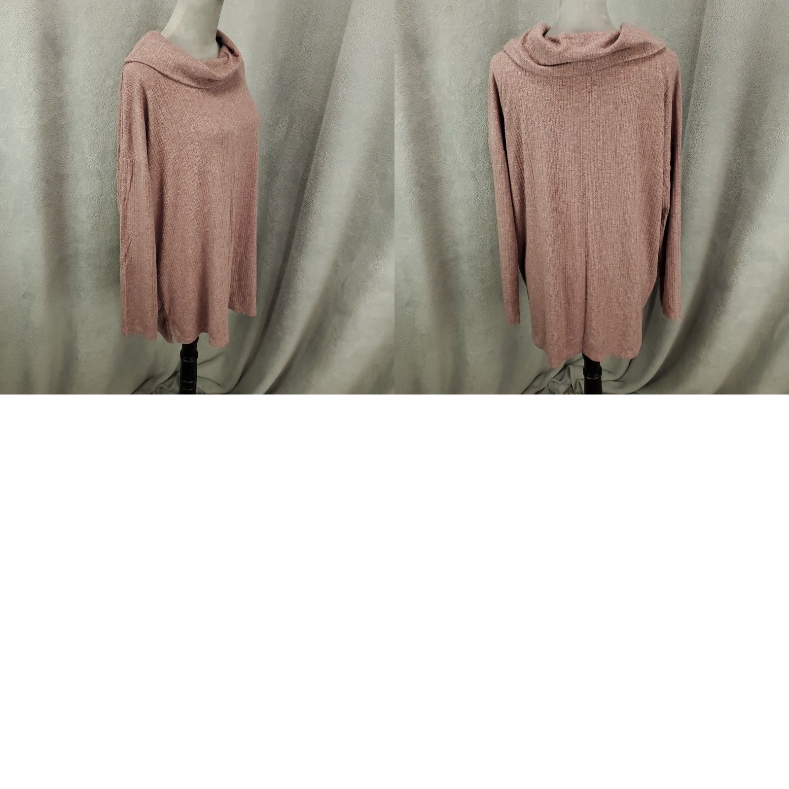 Denim & Co. Denim & Co. Sweater Womens Large Pink Cowl Neck Pullover Lightweight Knit Long Sleeve Casual Solid Pattern Size L / US 10 / IT 46 - 8 Thumbnail