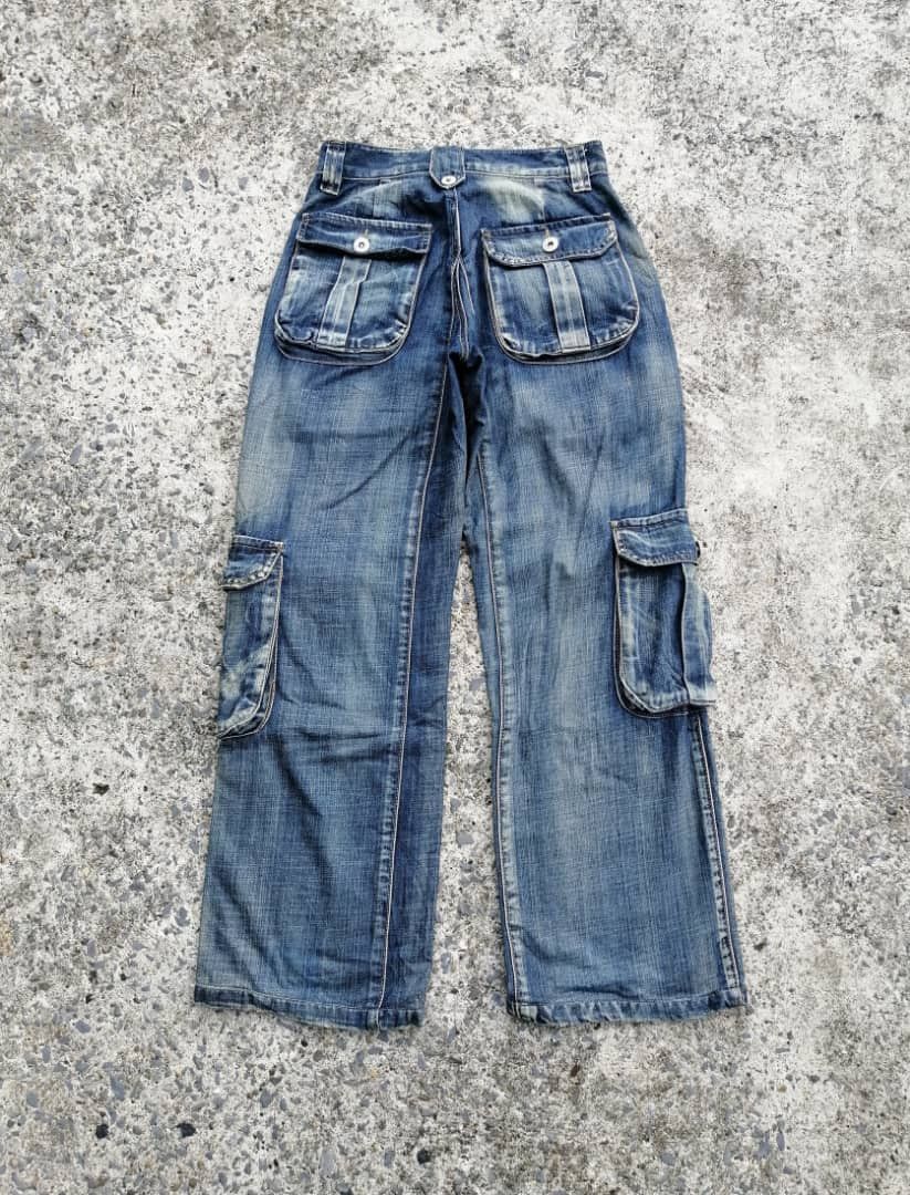 Japanese Brand Ingalls Multipockets Cargo Denim Jeans Size US 26 / EU 42 - 3 Thumbnail