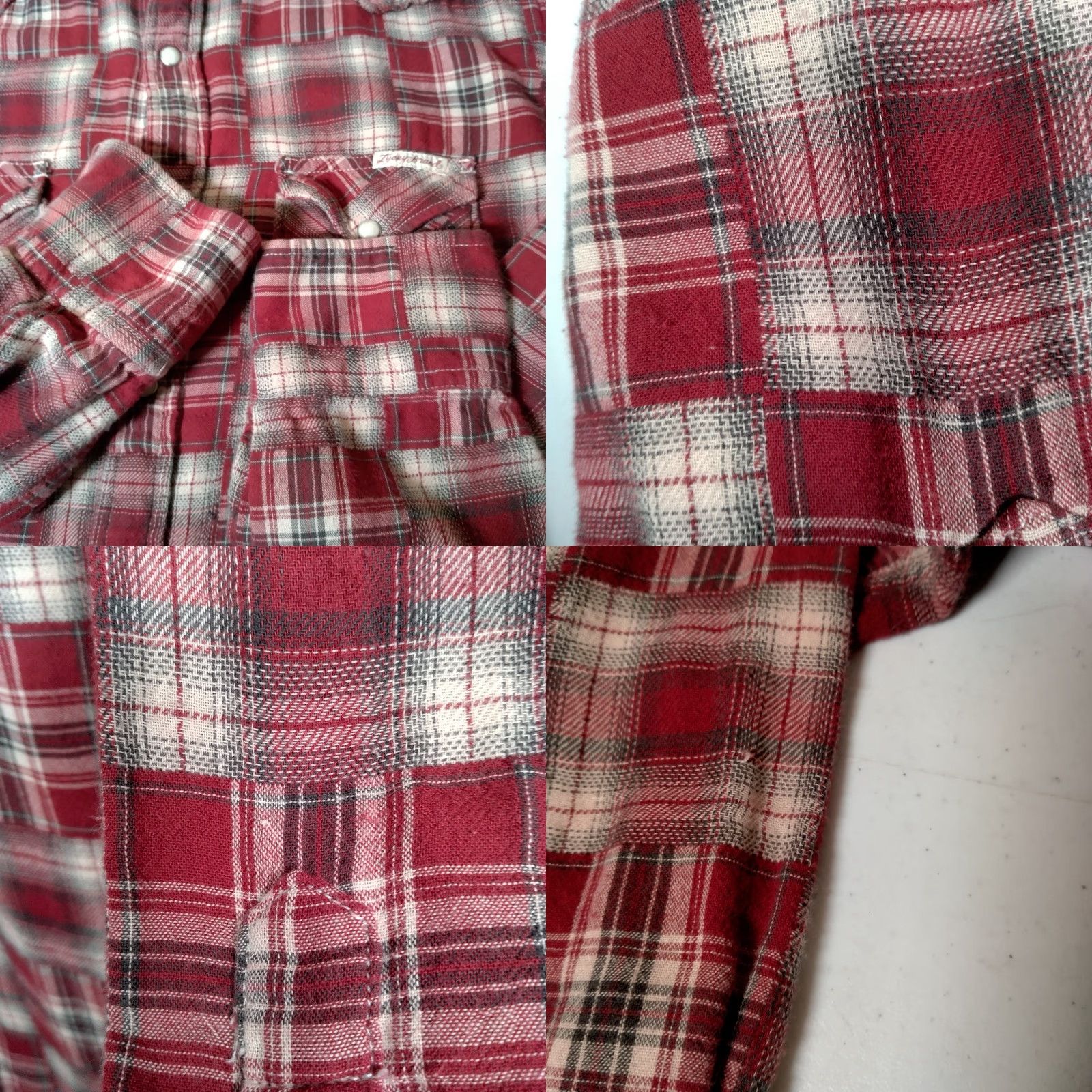Lucky Brand Lucky Brand Shirt Western Flannel Patchwork Print Pearl Snap L Read Men Large Red Cotton Plaid Cowboy Workwear Sweatshirt? Size US L / EU 52-54 / 3 - 10 Thumbnail