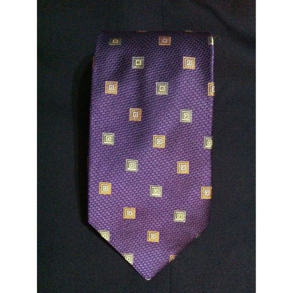 Jos. A. Bank JOS.A.BANK MENS NEW PURPLE 100%SILK TIE WIDTH: 3 1/2" Size ONE SIZE - 1 Thumbnail