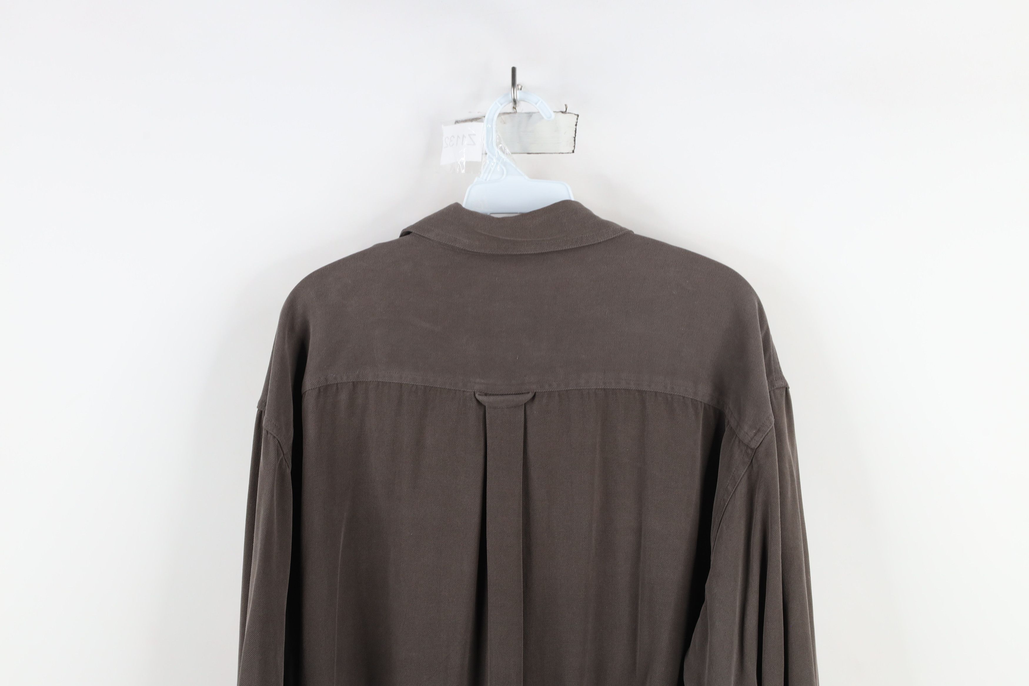 Vintage Vintage 90s Streetwear Herringbone Collared Button Shirt Size US L / EU 52-54 / 3 - 13 Thumbnail