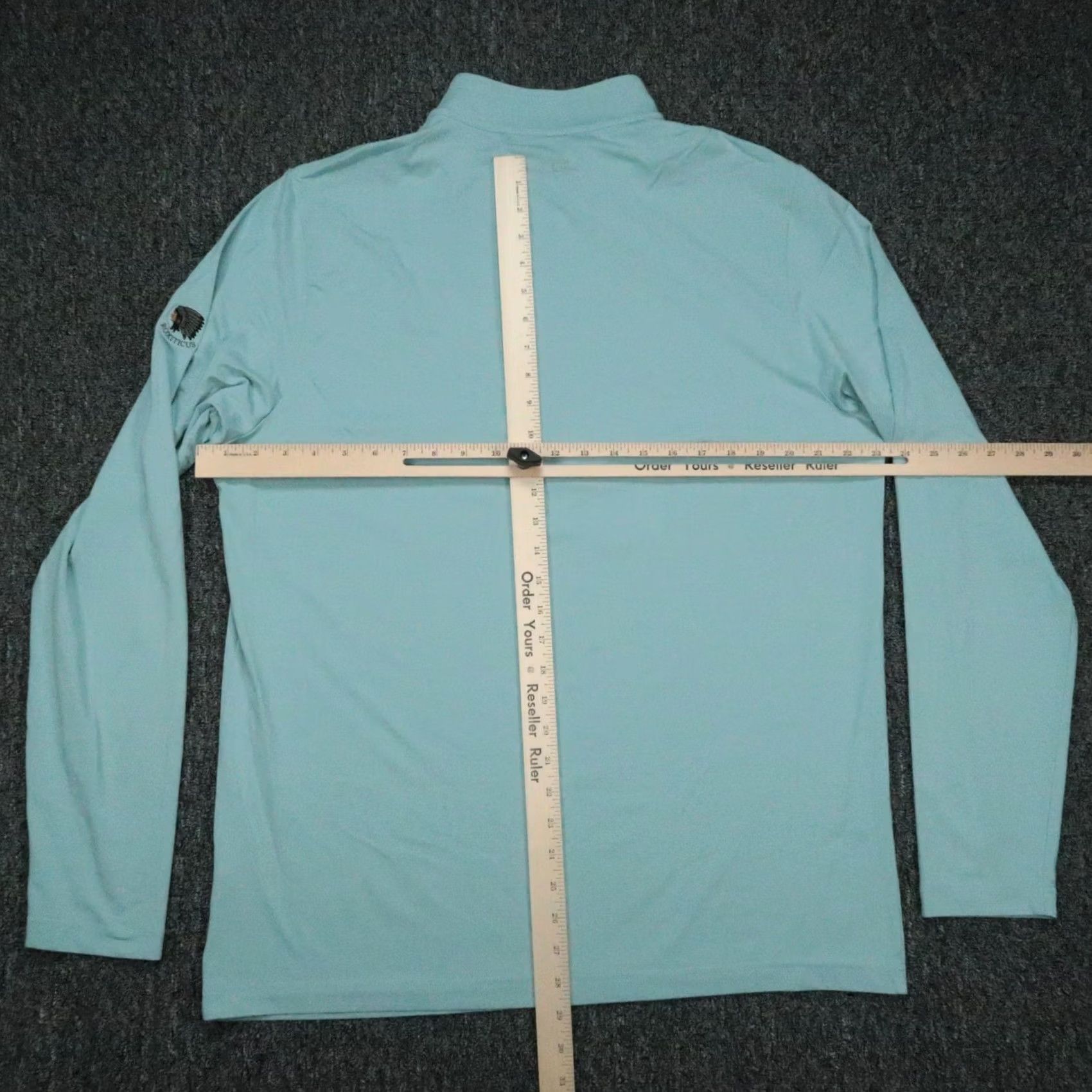 TravisMathew Travis Mathew Pullover Mens XL Chest Stripe 1/4 Zip Performance Roxiticus Golf Blue Striped Mock Neck Zip Athletic Size US XL / EU 56 / 4 - 6 Thumbnail