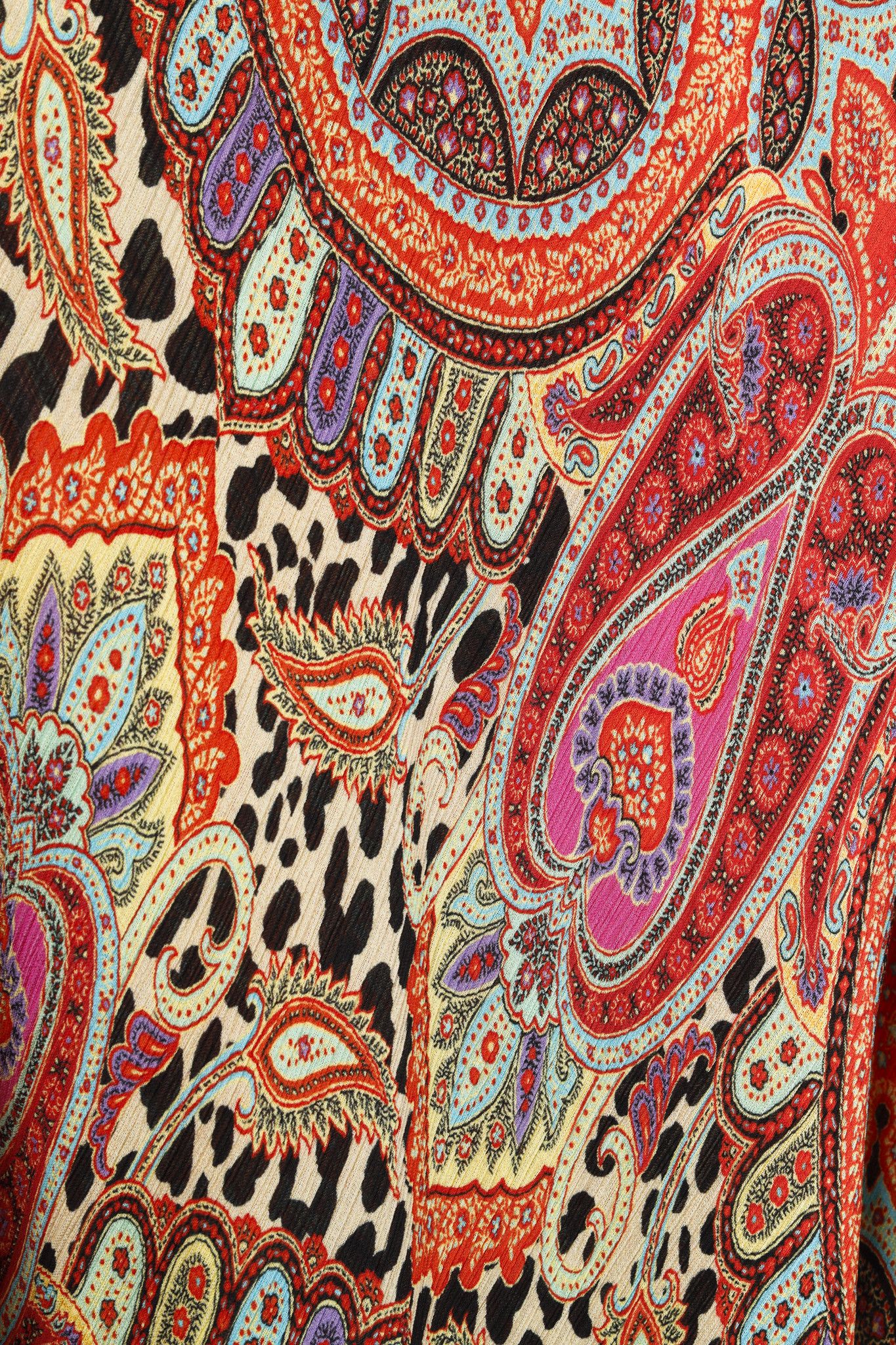 Etro Etro Orange Paisley Silk Poncho Caftan Tunic Dress Size M / US 6-8 / IT 42-44 - 7 Thumbnail