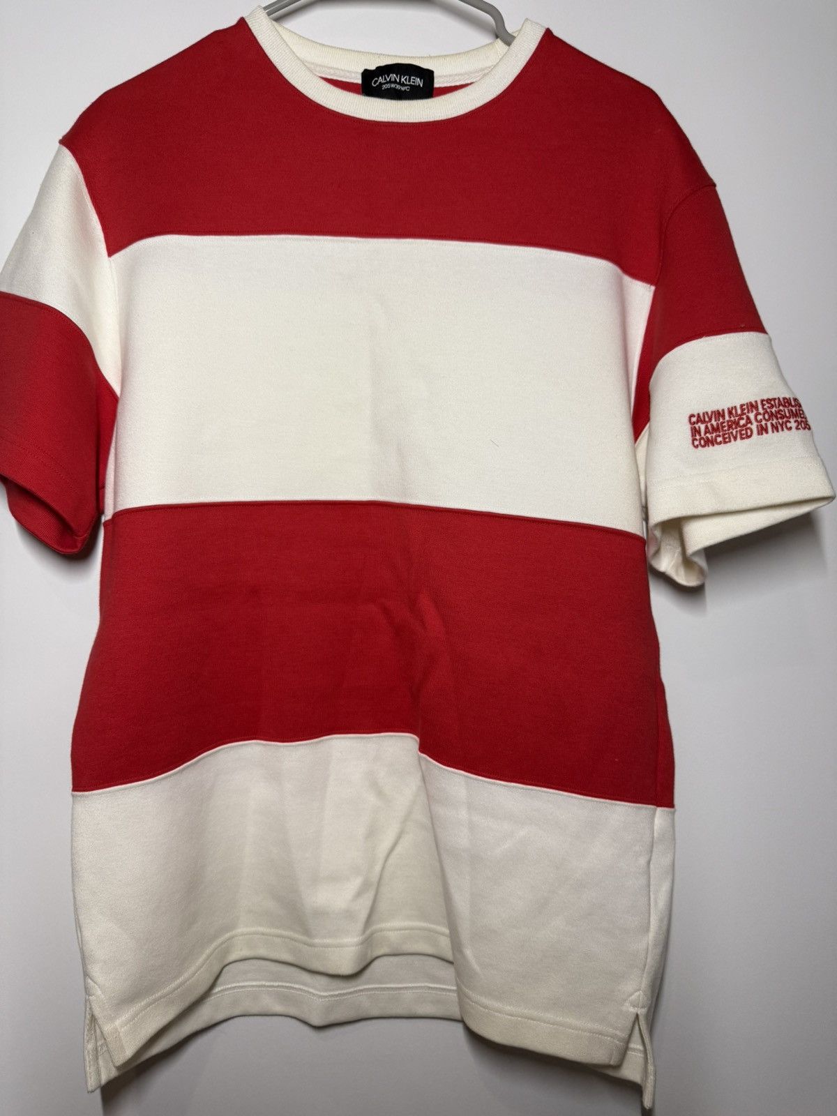 Calvin Klein 205W39NYC Calvin Klein 205W39NYCxRaf Simons Red & White Striped Shirt Size US XS / EU 42 / 0 - 1 Thumbnail