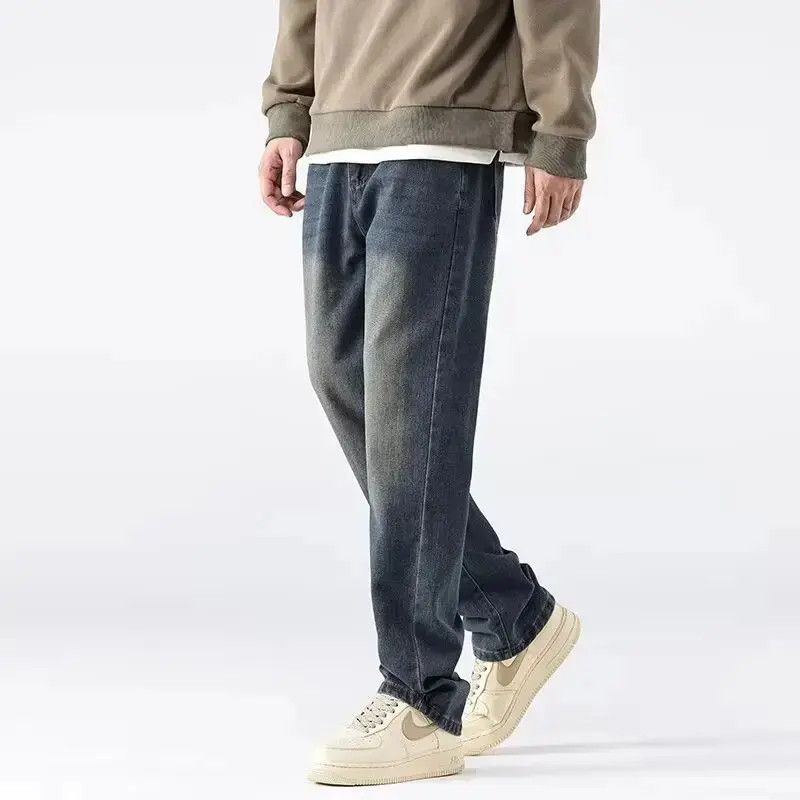 Japanese Brand Retro loose straight leg wide leg jeans Size US 32 / EU 48 - 3 Thumbnail