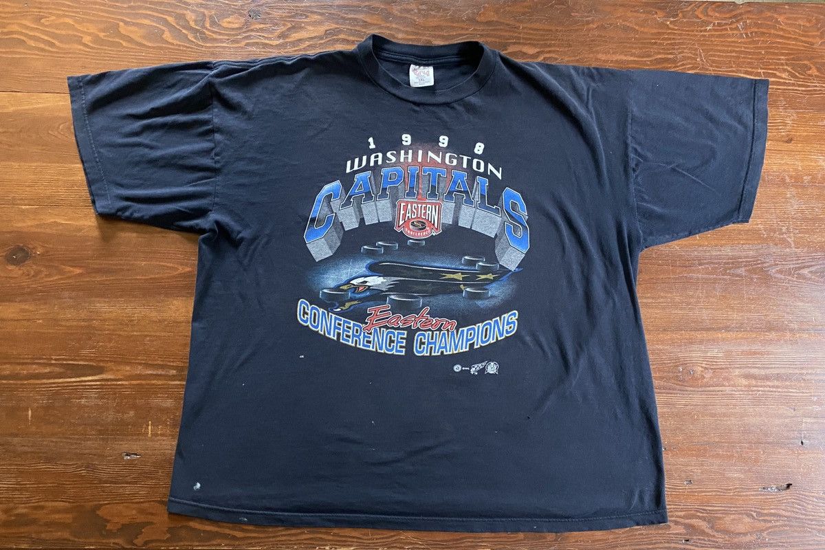 image of Nhl x Vintage ‘98 Washington Capitals Eastern Champs 3Xl Tee in Black, Men's (Size 2XL)