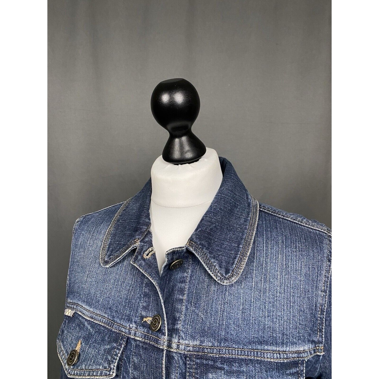 Burberry Burberry Nova Check Women's Blue Denim Biker Jeans Jacket Si Size L / US 10 / IT 46 - 5 Thumbnail