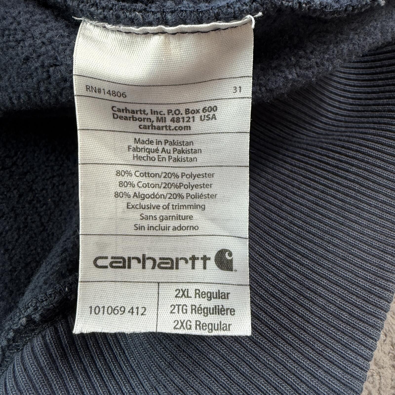 Carhartt Carhartt Heavyweight Hoodie Mens 2XL Original Fit Sweatshirt Size US XXL / EU 58 / 5 - 5 Thumbnail