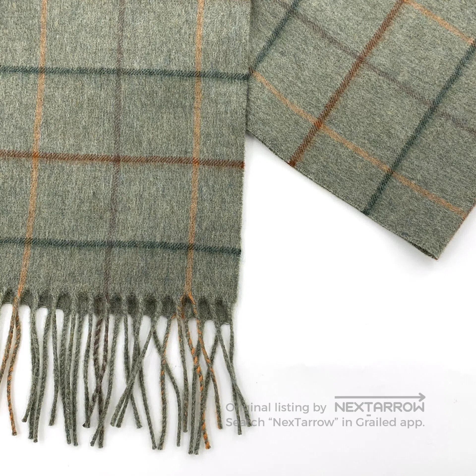 Loro Piana Loro Piana Green Plaid Cashmere Scarf. Size ONE SIZE - 5 Thumbnail