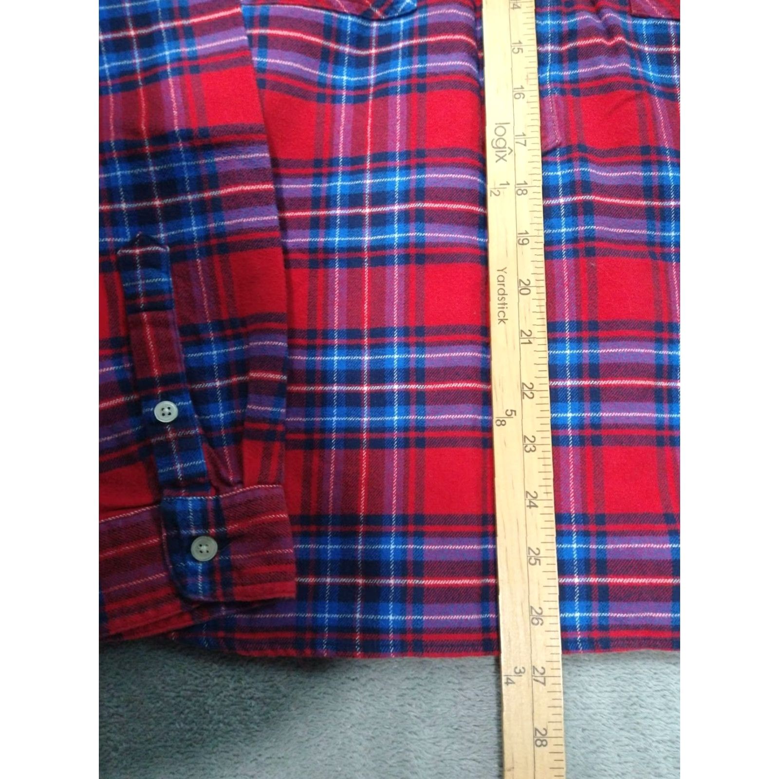J.Crew J.CREW Mens Large Red Plaid Flannel 1/2 Zip Pullover Shirt Cotton Casual Size US L / EU 52-54 / 3 - 4 Thumbnail
