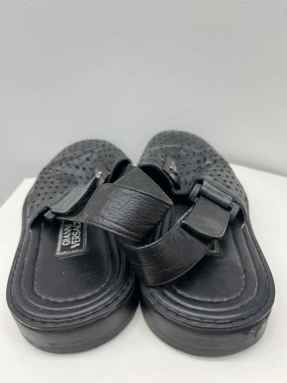 Versace Vintage Gianni Versace Leather Sandals Boots Size US 12 / EU 45 - 7 Thumbnail