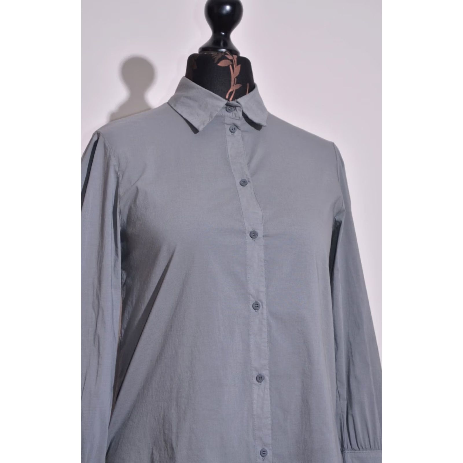Vintage Transit Par Such Womens Blouse Shirt Grey Button Front Long Sleeve Size 2 Size XS / US 0-2 / IT 36-38 - 3 Thumbnail
