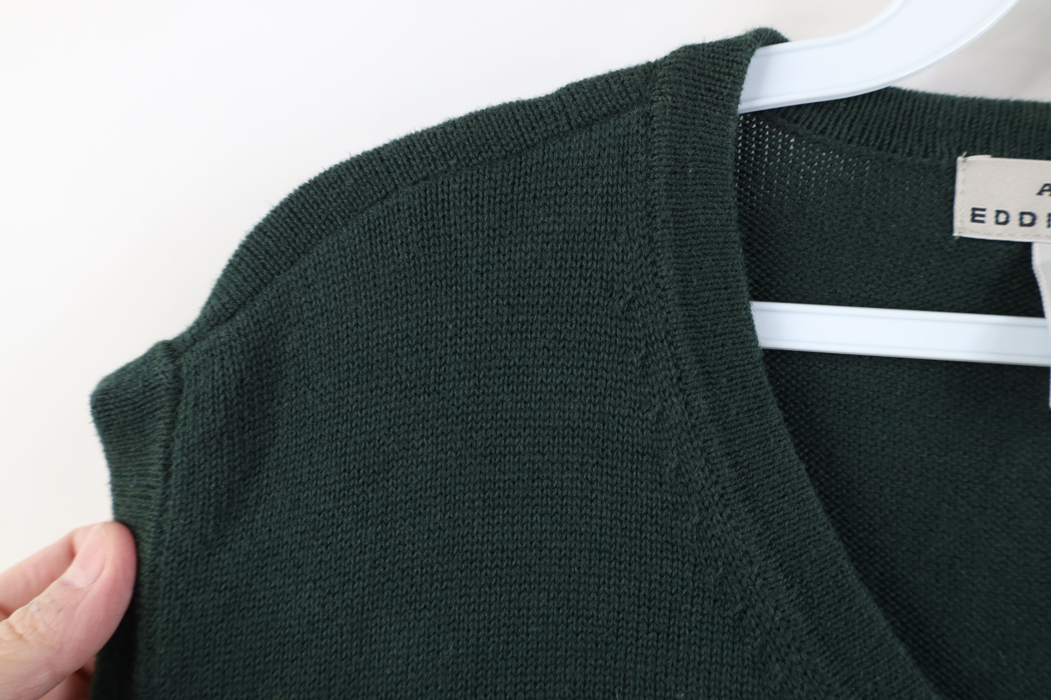 Eddie Bauer Vintage 90s Eddie Bauer Blank Cotton Knit Sweater Vest Green Size US XXL / EU 58 / 5 - 5 Thumbnail