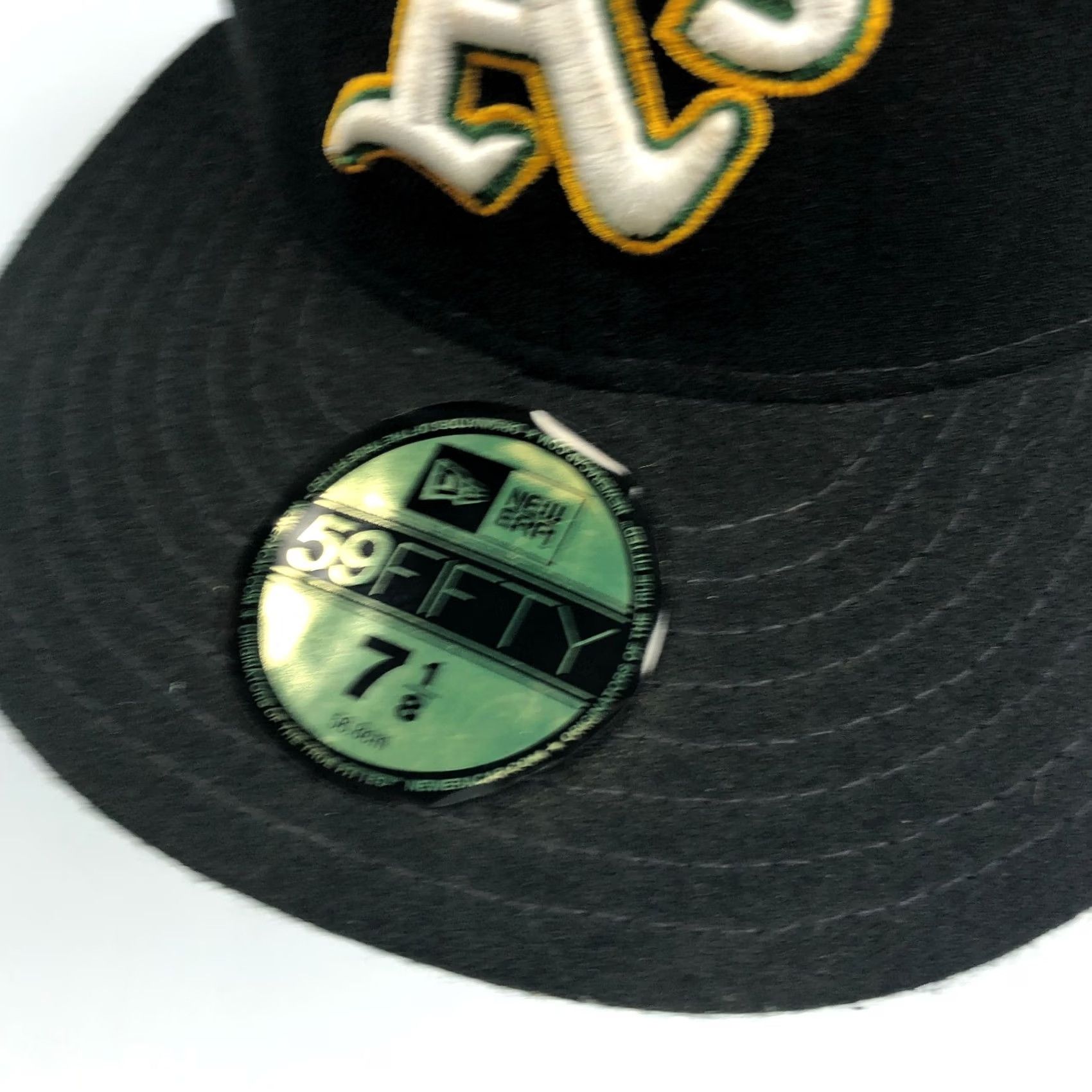 New Era New Era 7-1/8 59FIFTY Oakland A's Fitted Cap MLB Baseball Hat Men Black Classic MLB Pop Retro Athletics Baseball Cap Size ONE SIZE - 2 Thumbnail