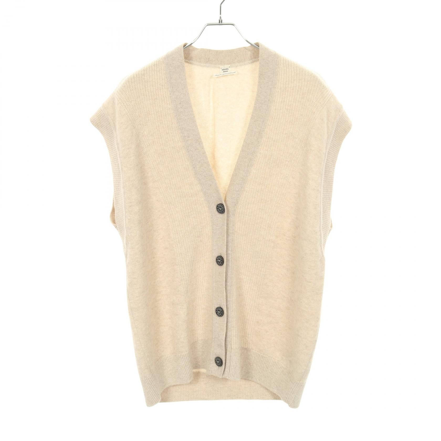 Hermes Hermes Hermes Serie Bouton Cashmere Vest Textile Tops DUTY FREE for USA Size ONE SIZE - 1 Thumbnail