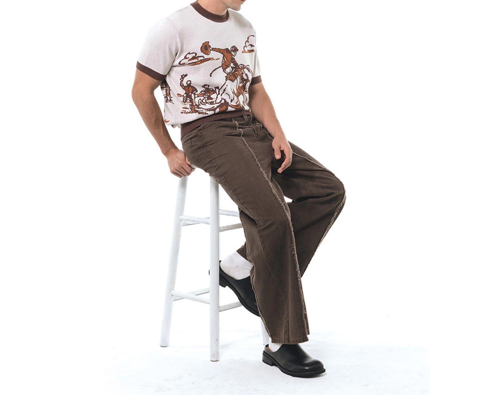 Other Western Knitted Tee | Cotton Horse-Scene Jacquard Crewneck Size US M / EU 48-50 / 2 - 4 Thumbnail