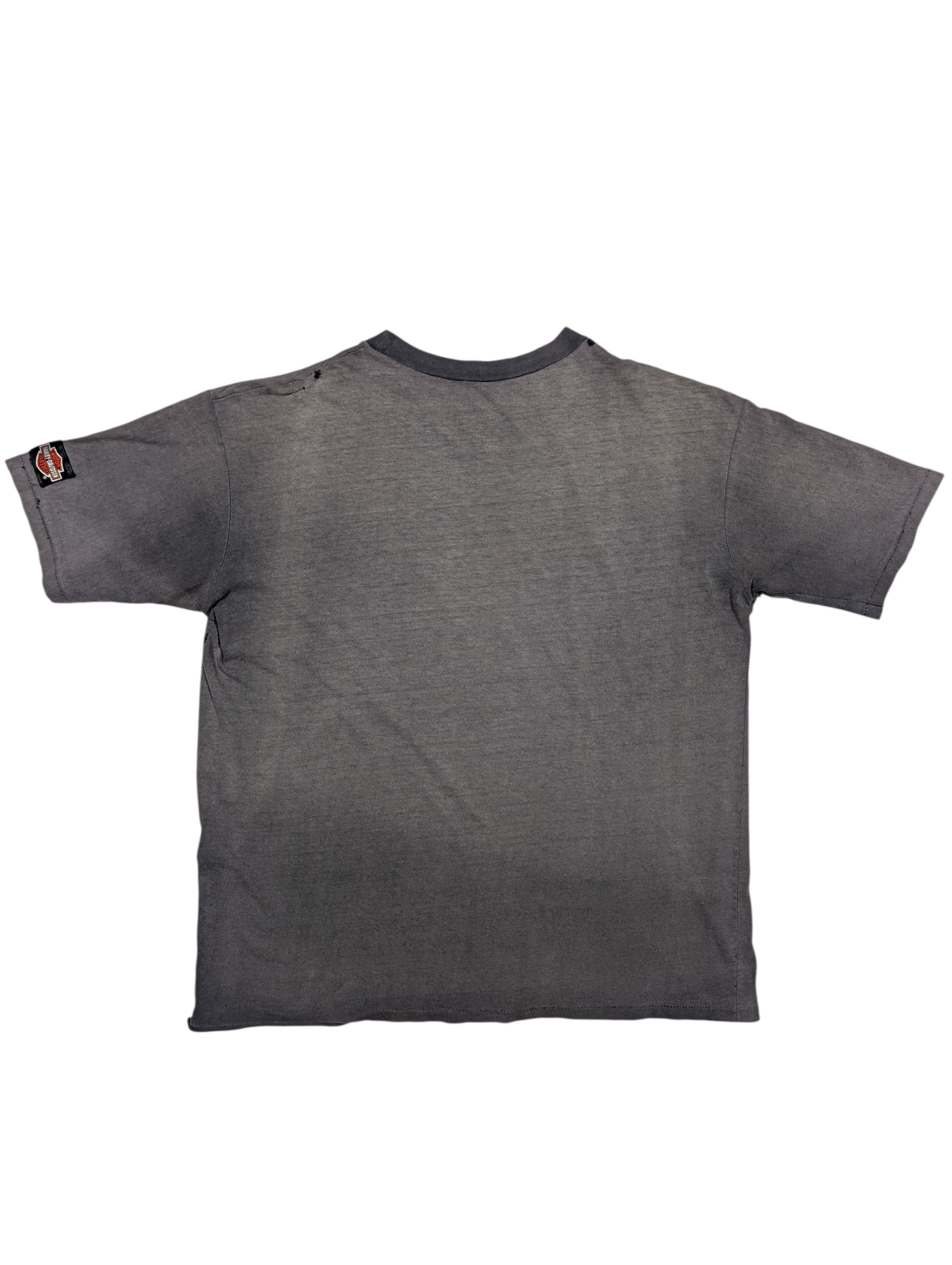 Vintage 80s Harley Davidson Sun Faded Chopper Single Stitch Tee Size US L / EU 52-54 / 3 - 2 Thumbnail
