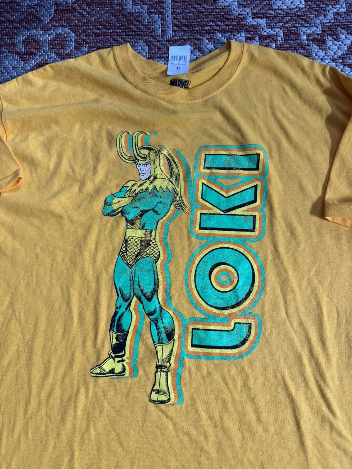 Marvel Comics Marvel Loki Tee Shirt Yellow Brand New Thor Sz XL Size US XL / EU 56 / 4 - 2 Thumbnail