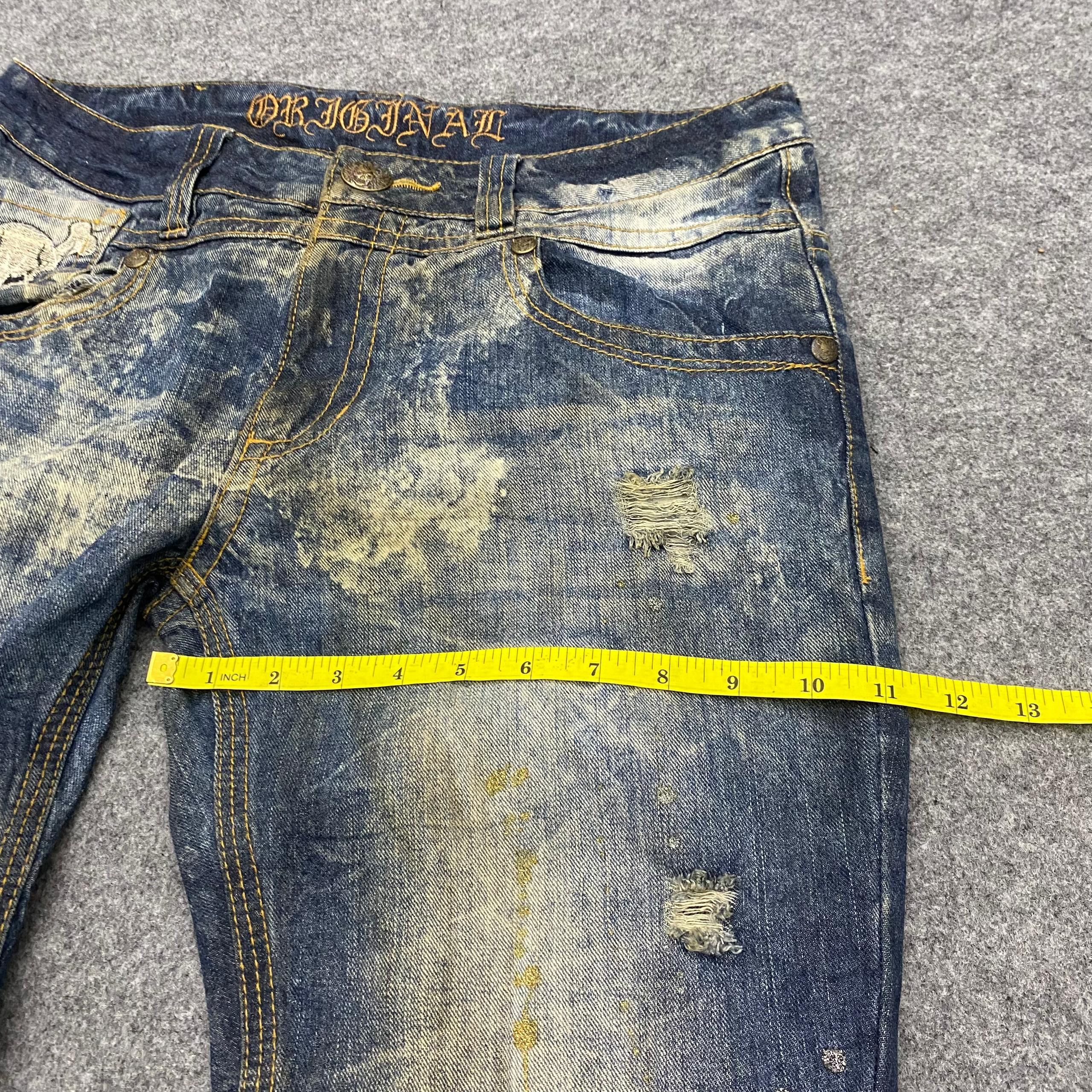 If Six Was Nine 💥Flare💥Original Jeans Punk Distressed Denim Size US 36 / EU 52 - 4 Thumbnail