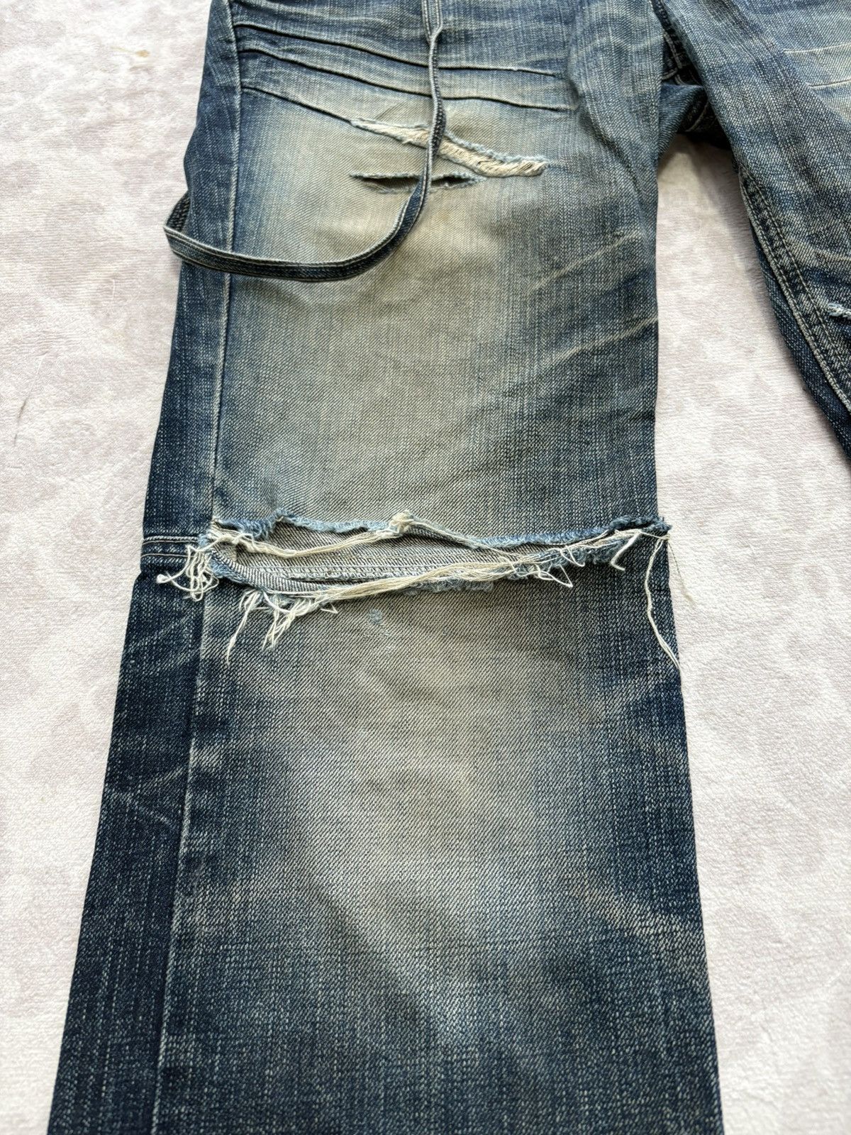 PPFM PPFM Archival Distressed Cargo Denim Zipped Ribbed Pockets Size US 33 - 7 Thumbnail