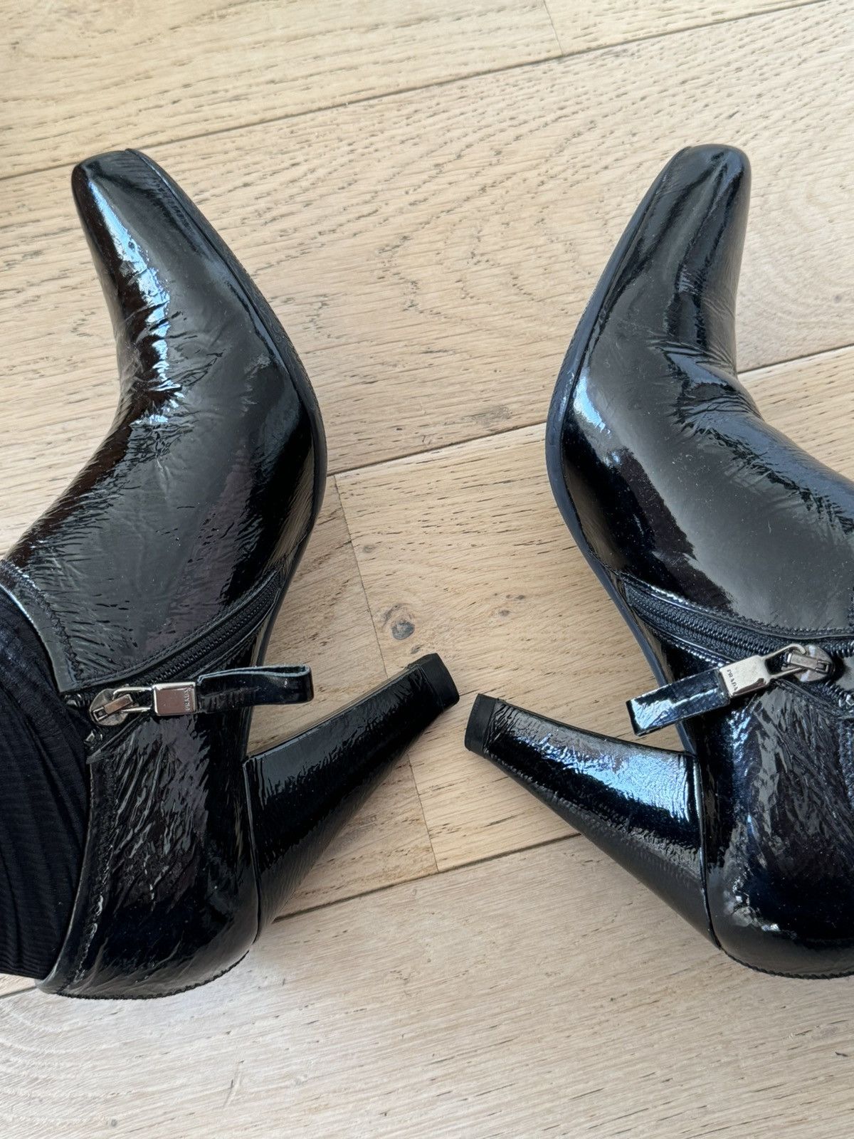 Prada Patent leather high heeled ankle boots Size US 7.5 / IT 37.5 - 19 Thumbnail