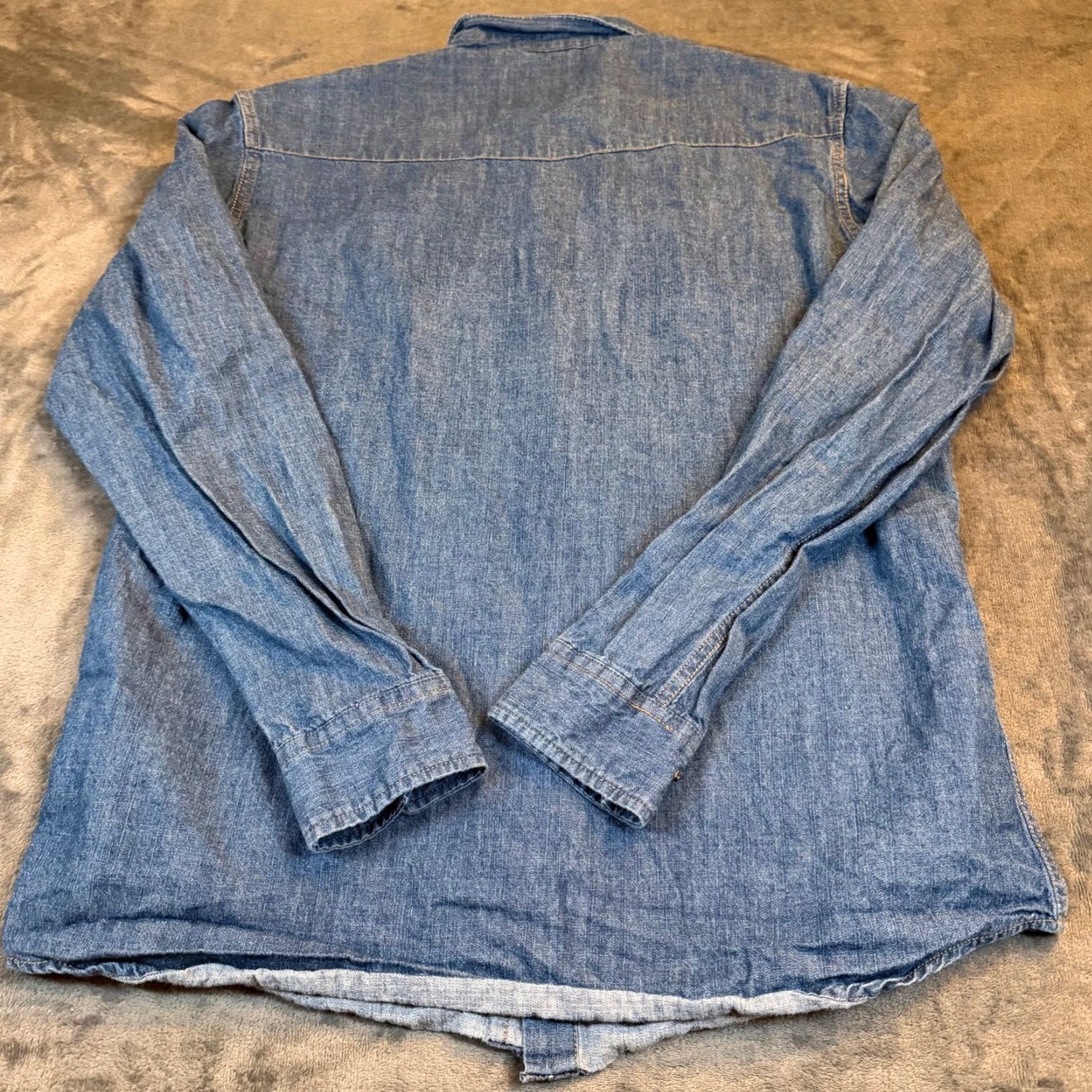 Weatherproof VINTAGE Weatherproof Shirt Denim Blue Western Snap Front Mens Large Size US L / EU 52-54 / 3 - 4 Thumbnail