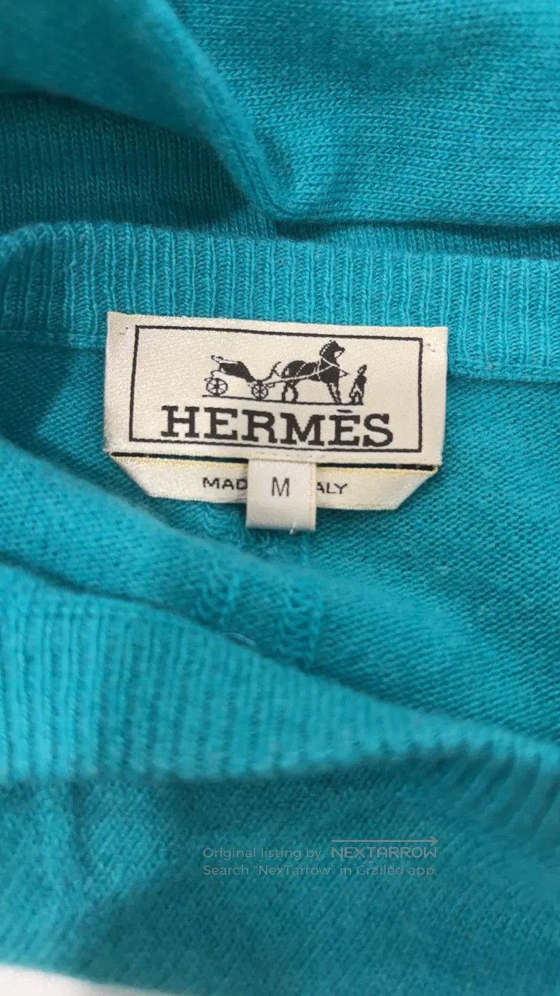 Hermes Hermes Teal Cashmere Sweater Size M / US 6-8 / IT 42-44 - 3 Thumbnail
