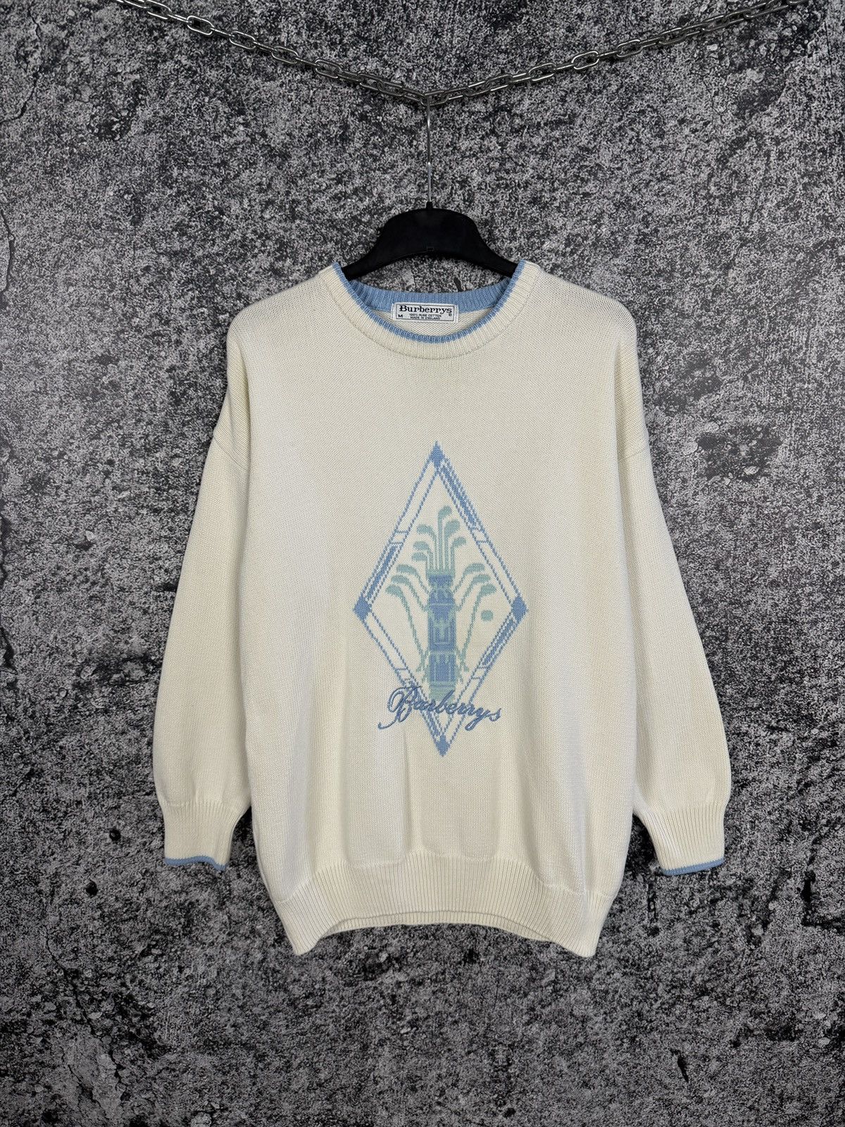 Burberry Burberrys London Vintage Crew Sweater Luxury Big Logo Size M Size US M / EU 48-50 / 2 - 1 Thumbnail