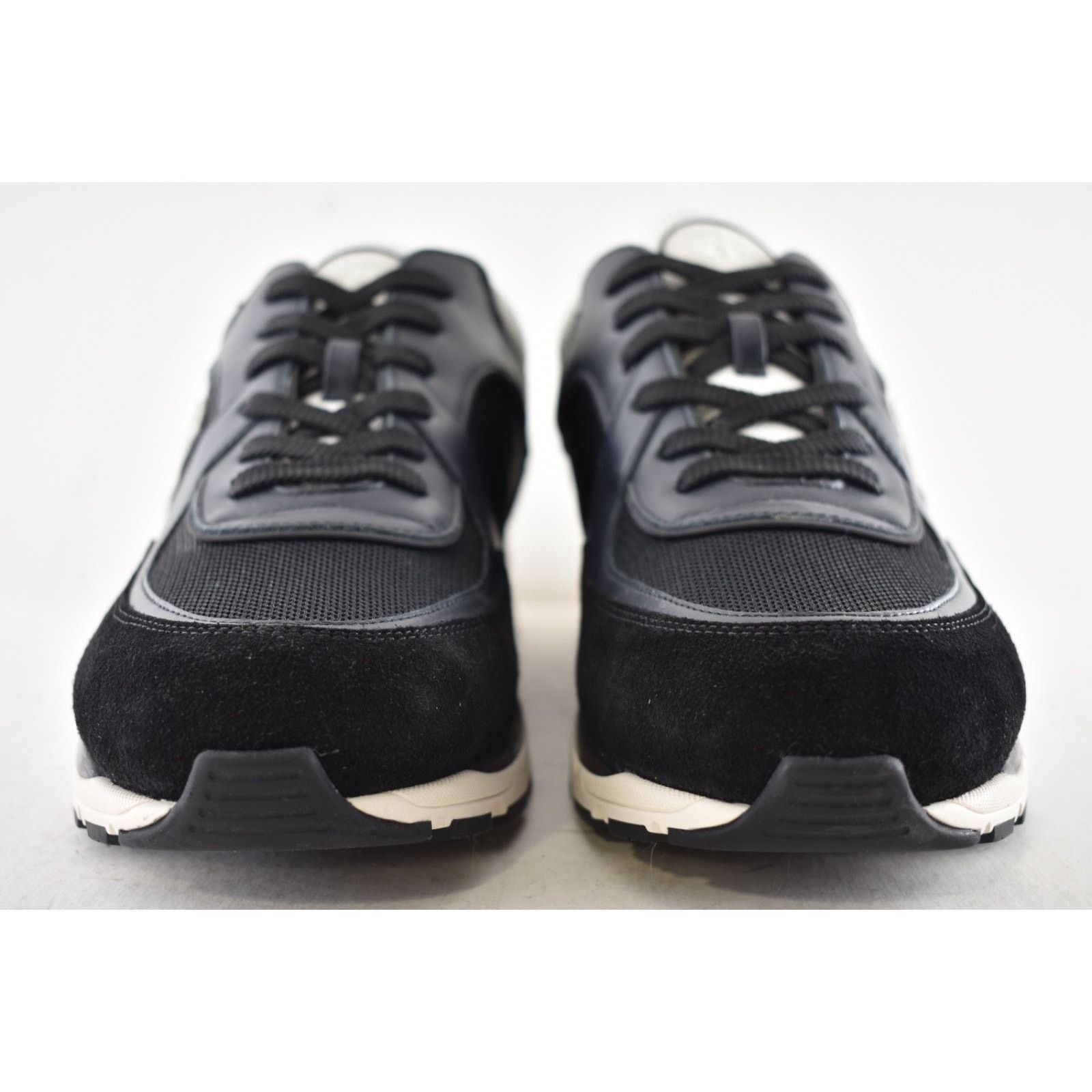 Chanel Mens Navy Blue Black White CC Logo Low Top Trainer Sneakers Size US 11 / EU 44 - 7 Thumbnail