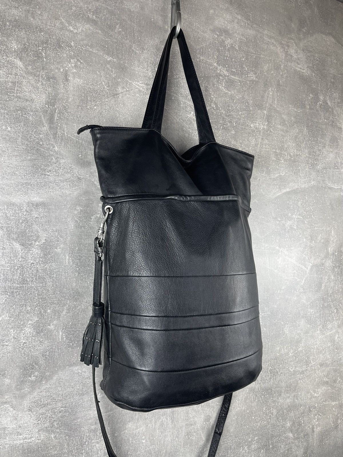 Vintage WVBelt Genuine Leather Large Tote Shoulder Bag Black Size ONE SIZE - 3 Thumbnail