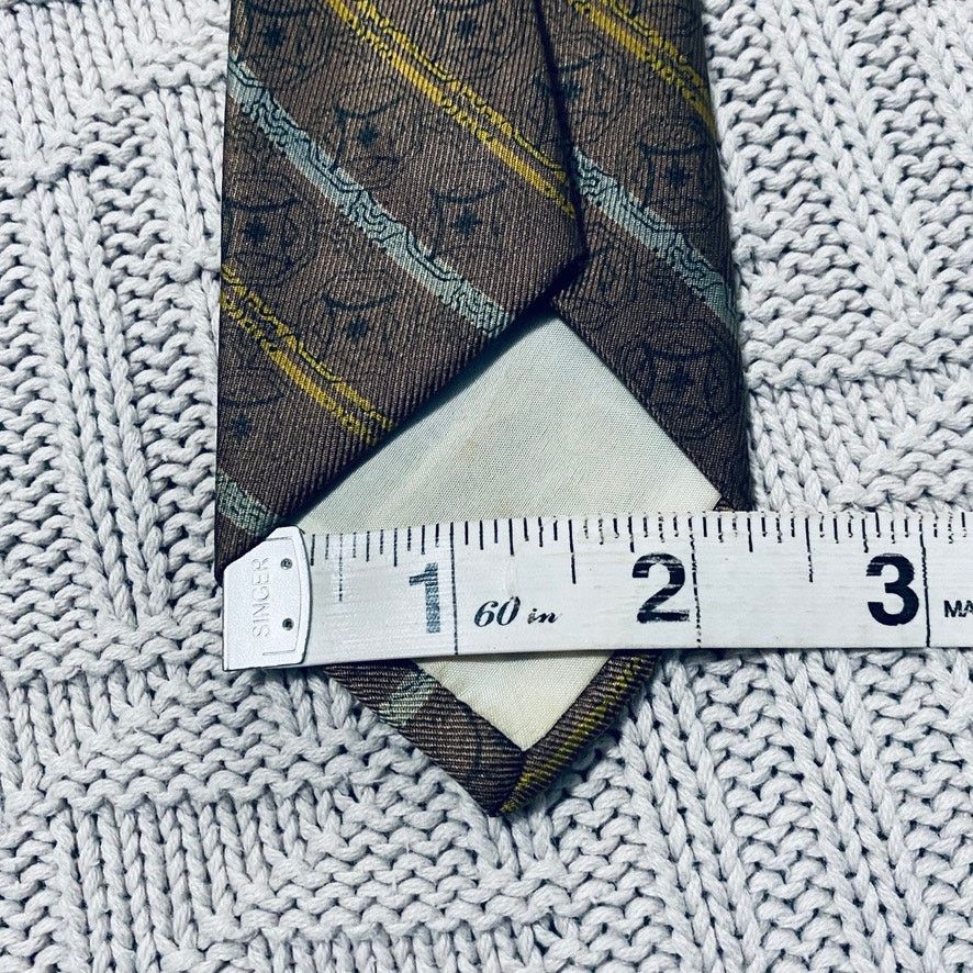 Vintage Vintage Saks 5th Ave brown stripe silk tie Size ONE SIZE - 5 Thumbnail