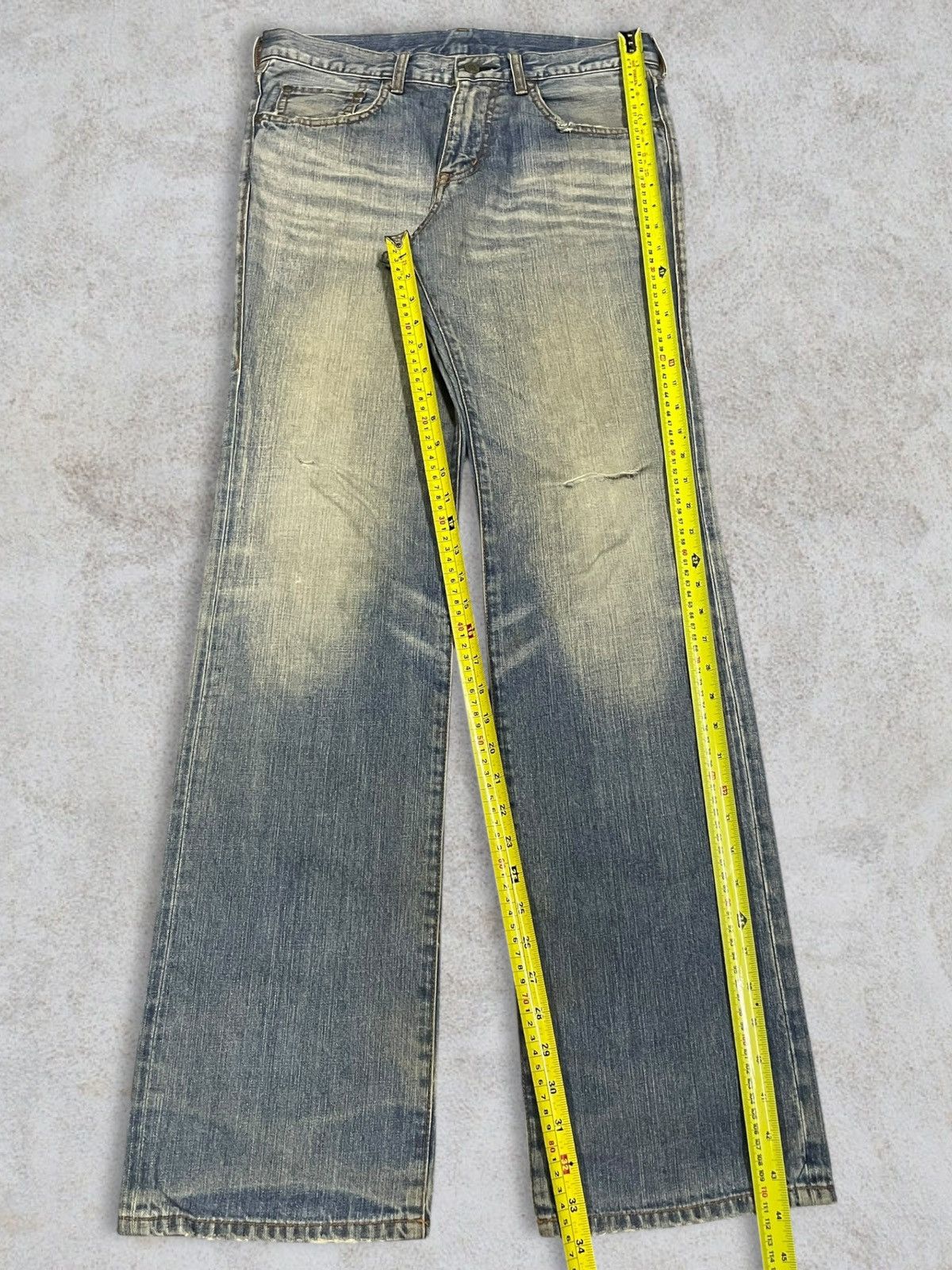 ABAHOUSE Japanese Denim Abahouse High Waist Blue Wash Ripped Jeans Size 32" / US 10 / IT 46 - 16 Thumbnail