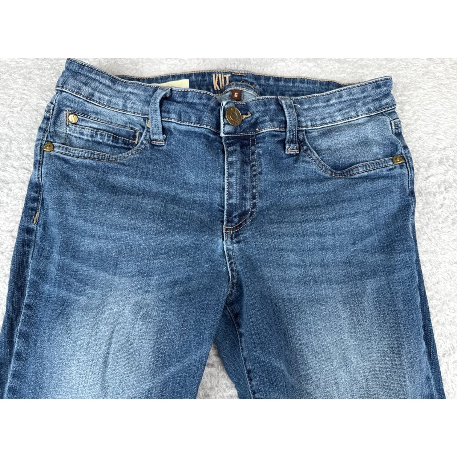 Vintage KUT from the Kloth Jeans Women 6 Blue Denim Carlo Skinny Ankle Low Rise 29x25 - Regular Fit, Distressed, Stretch, Cotton Jeans Size 28" / US 6 / IT 42 - 4 Thumbnail