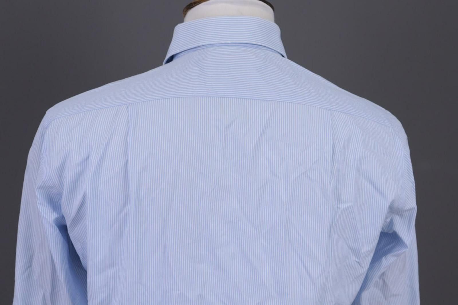 Designer Boggi Milano 2/100' Doppio Ritorto Blue Shirt Size 39 / 15 Size US M / EU 48-50 / 2 - 11 Thumbnail