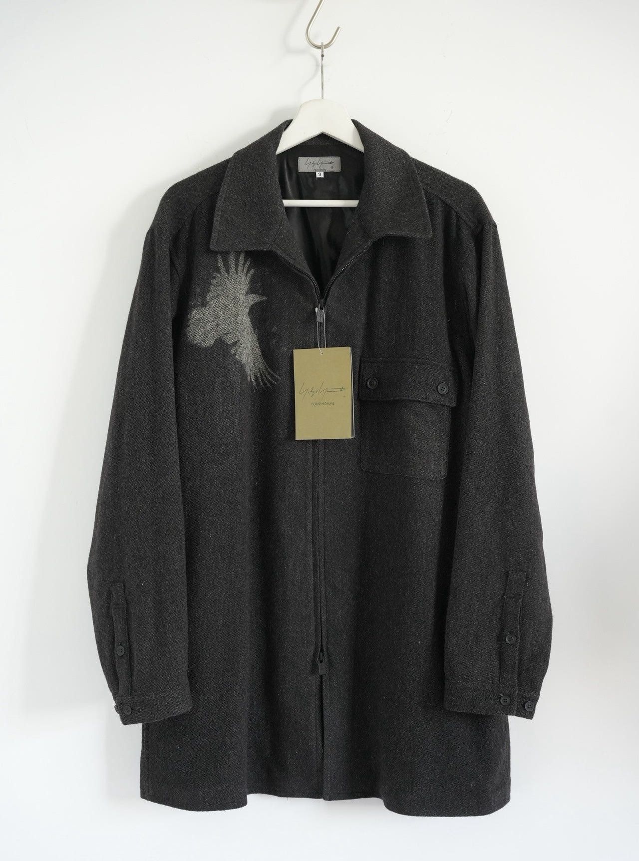 Yohji Yamamoto Yohji Yamamoto 26SS Crow Zip-Up Shirt Jacket Size US L / EU 52-54 / 3 - 1 Thumbnail