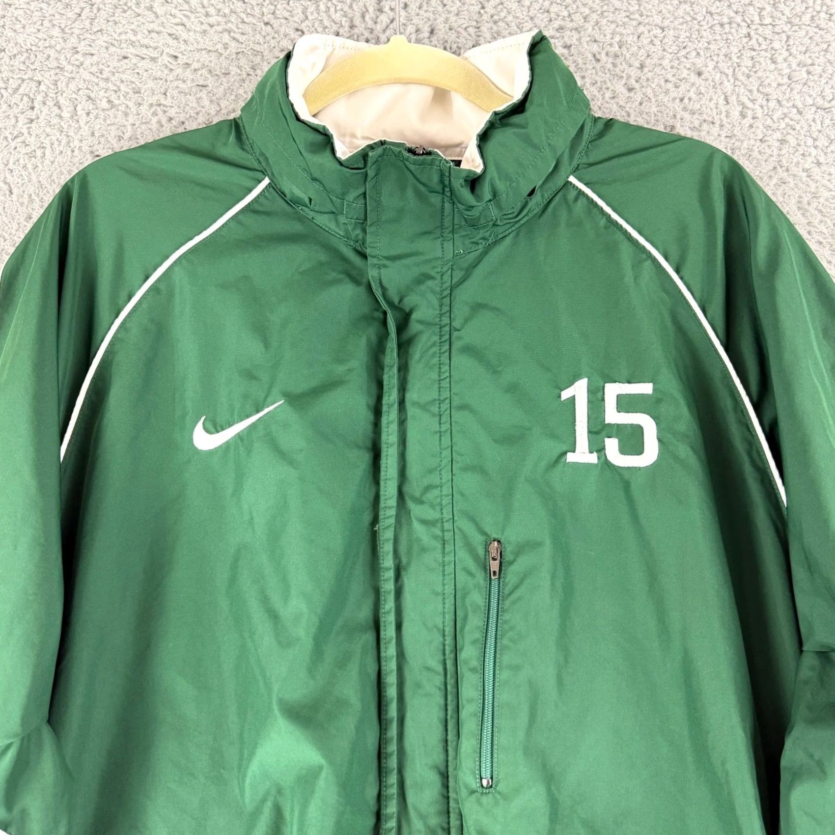 Nike VINTAGE Nike Clima-FIT Windbreaker Jacket Mens XL Green Full Zip Swoosh Size US XL / EU 56 / 4 - 2 Thumbnail