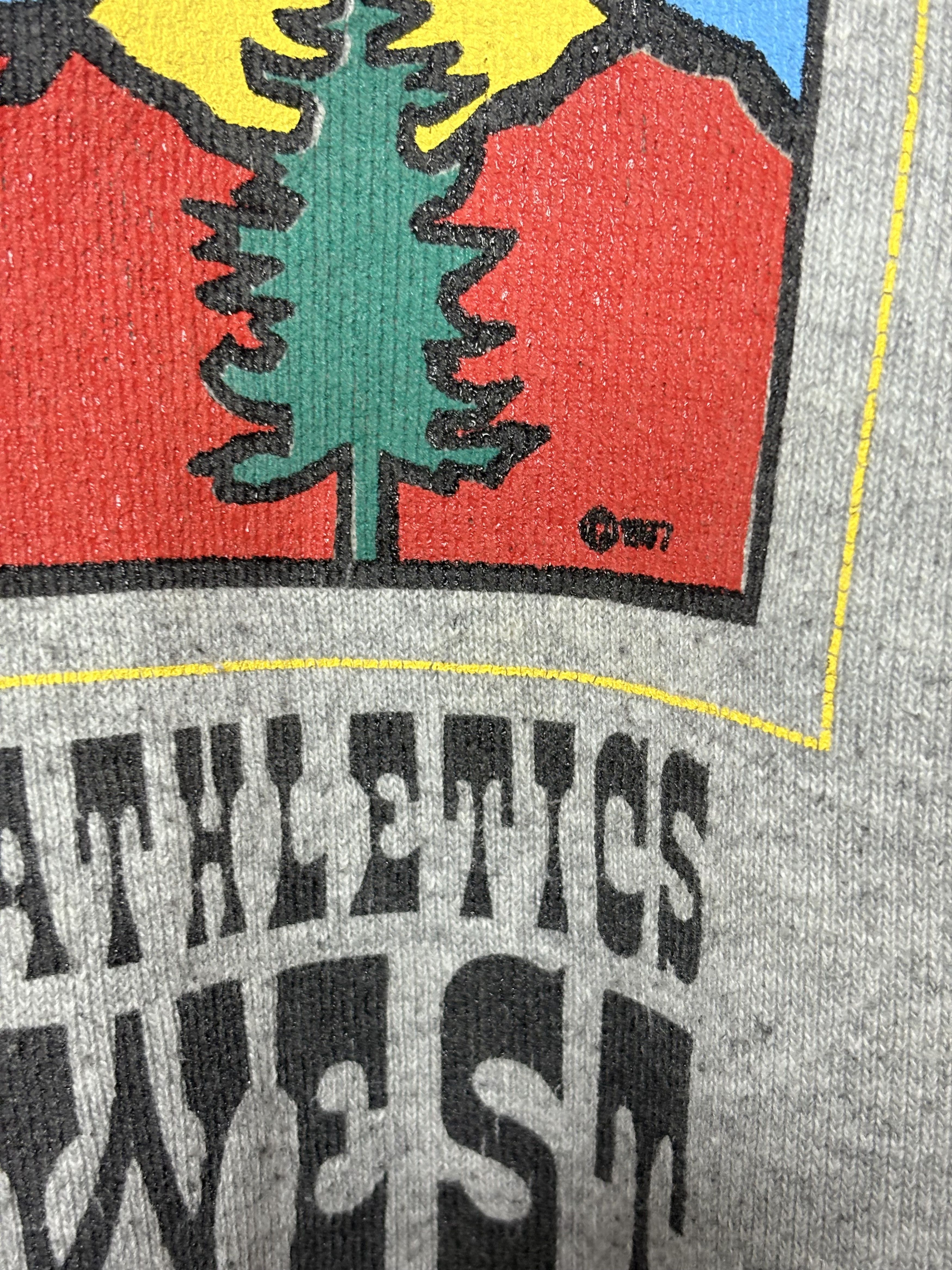 Nike VINTAGE 70s Nike Athletics West Crewneck Sweatshirt L Gray Size US M / EU 48-50 / 2 - 4 Thumbnail