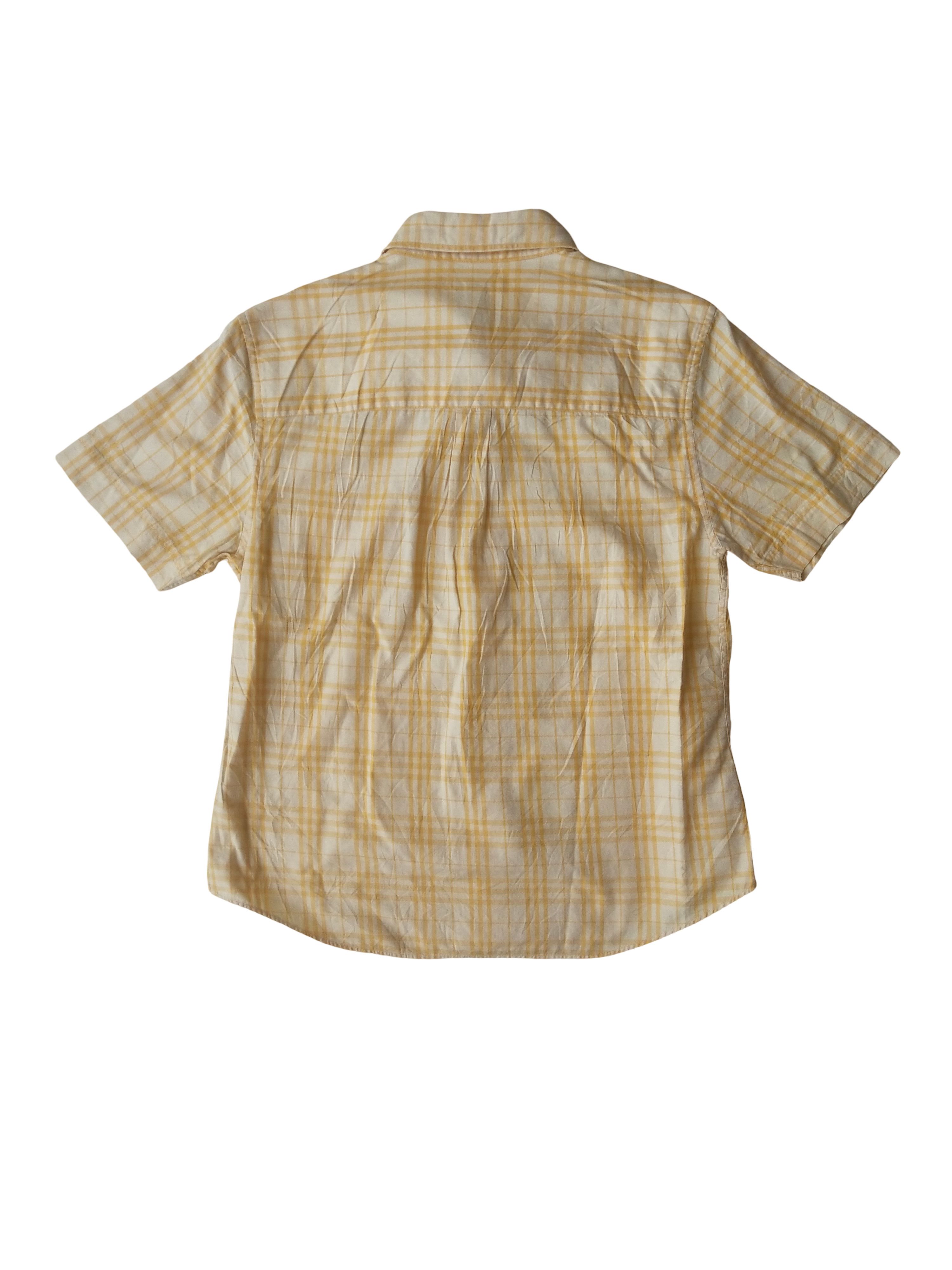 Burberry Burberry London Yellow Plaid Short Sleeve Shirt Size L / US 10 / IT 46 - 4 Thumbnail