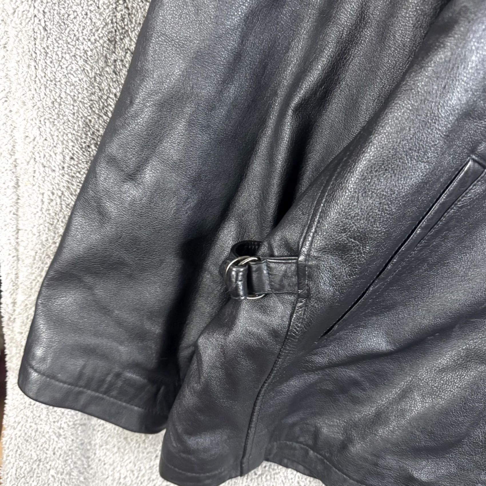 Vintage M. Julian Jacket Mens XL Black Leather Full Zip Motorcycle Wilsons Lined Size US XL / EU 56 / 4 - 2 Thumbnail