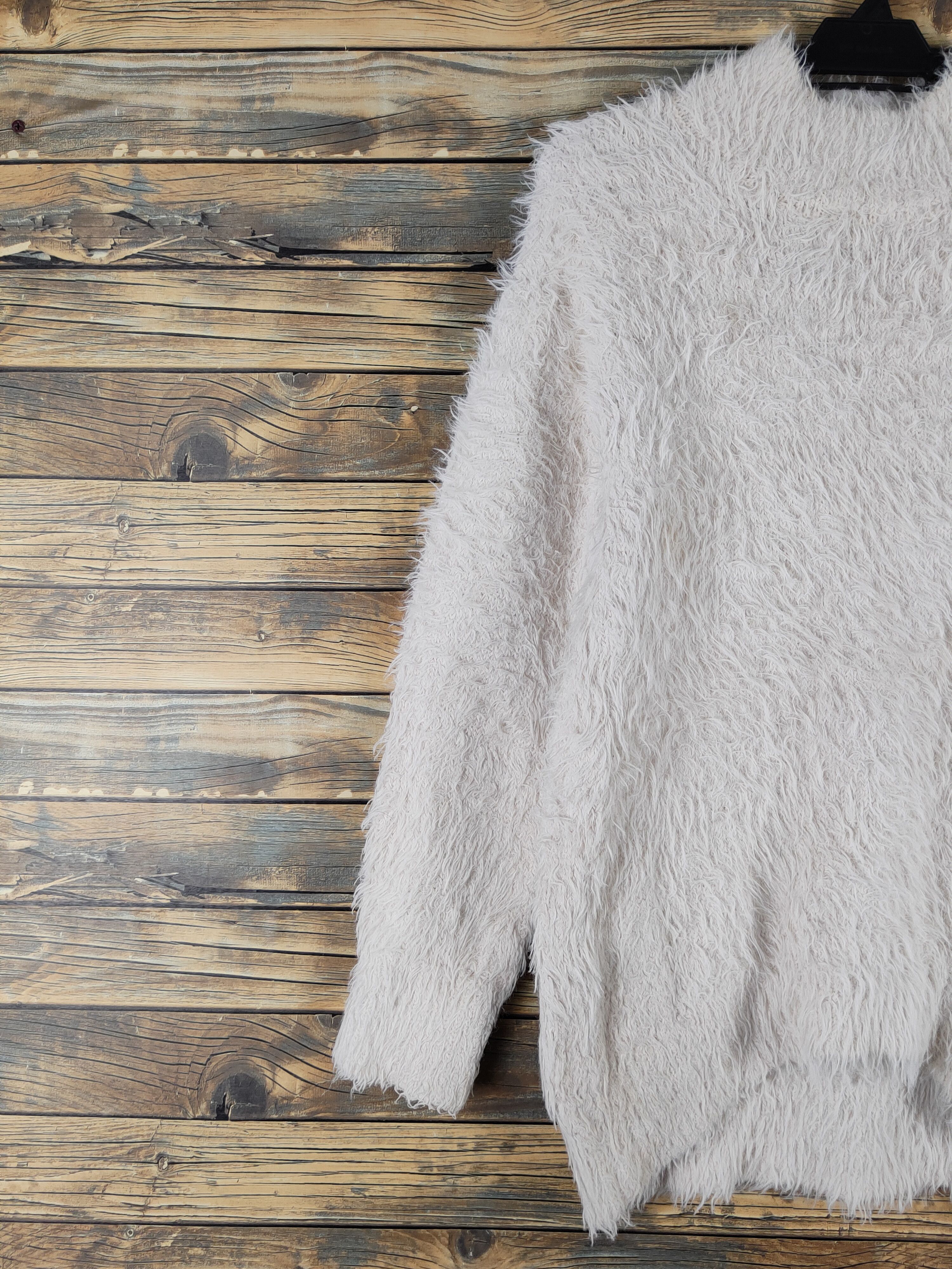 GU × Vintage GU Beige Shag Shaggy Fur Mohair Knitwear #W1945 Size M / US 6-8 / IT 42-44 - 3 Thumbnail