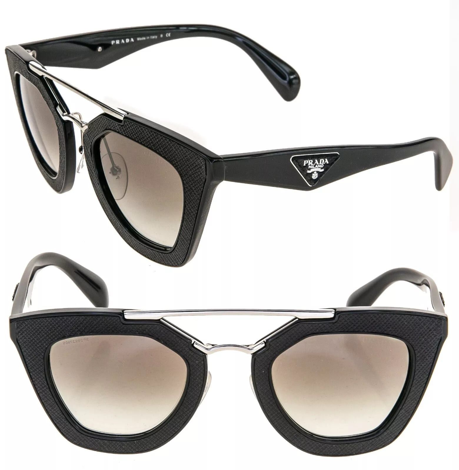 Prada PRADA 14S Cinema ORNATE SAFFIANO PR14SS Black Sunglasses Size ONE SIZE - 1 Thumbnail