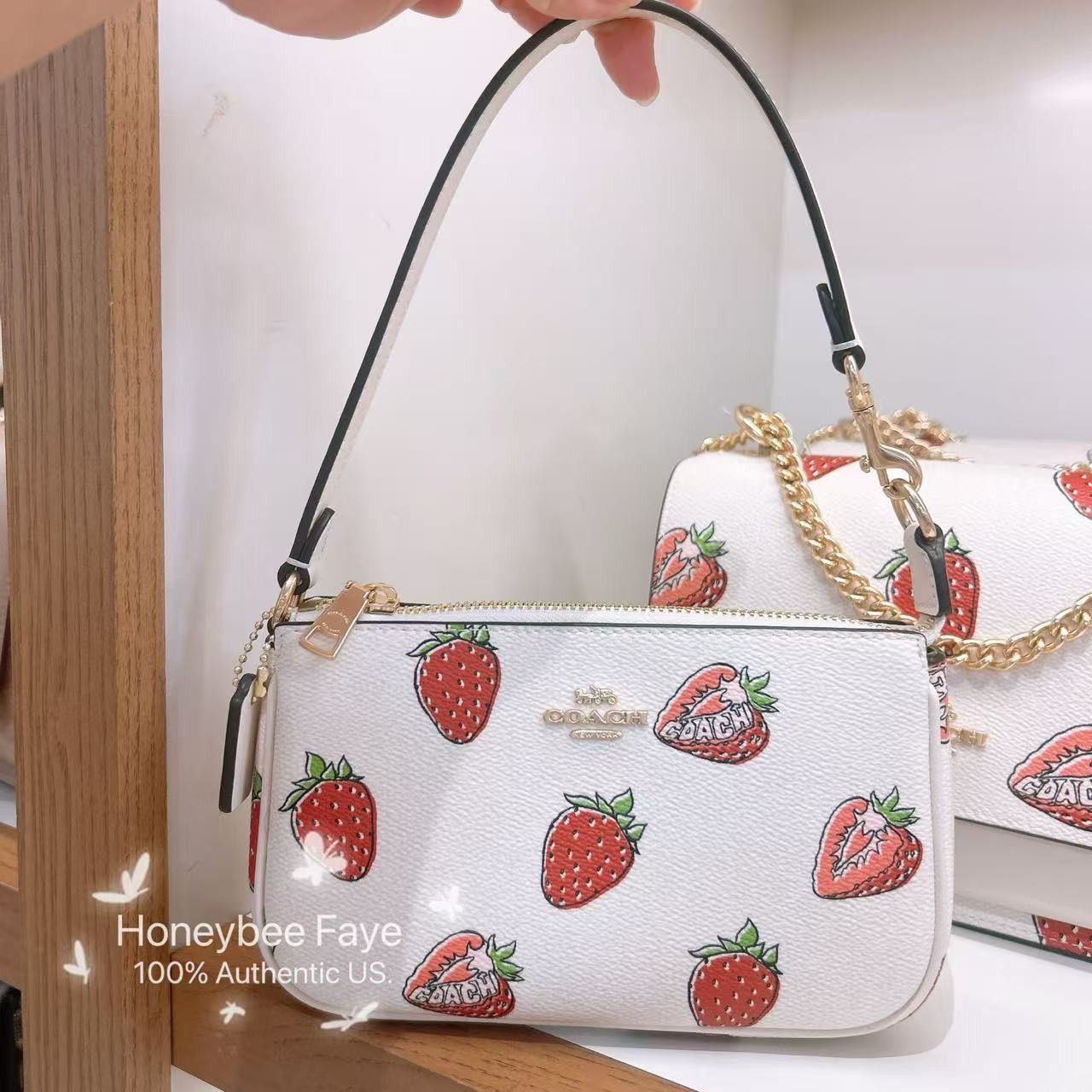 Coach NWT Coach Nolita 19 With Strawberry Print CAL25 Size ONE SIZE - 1 Thumbnail