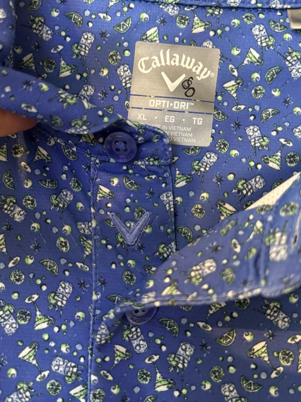Callaway Men’s Callaway Opti-Dri Golf Shirt Swing Sz XL Tech UPF 50 Size US XL / EU 56 / 4 - 5 Thumbnail