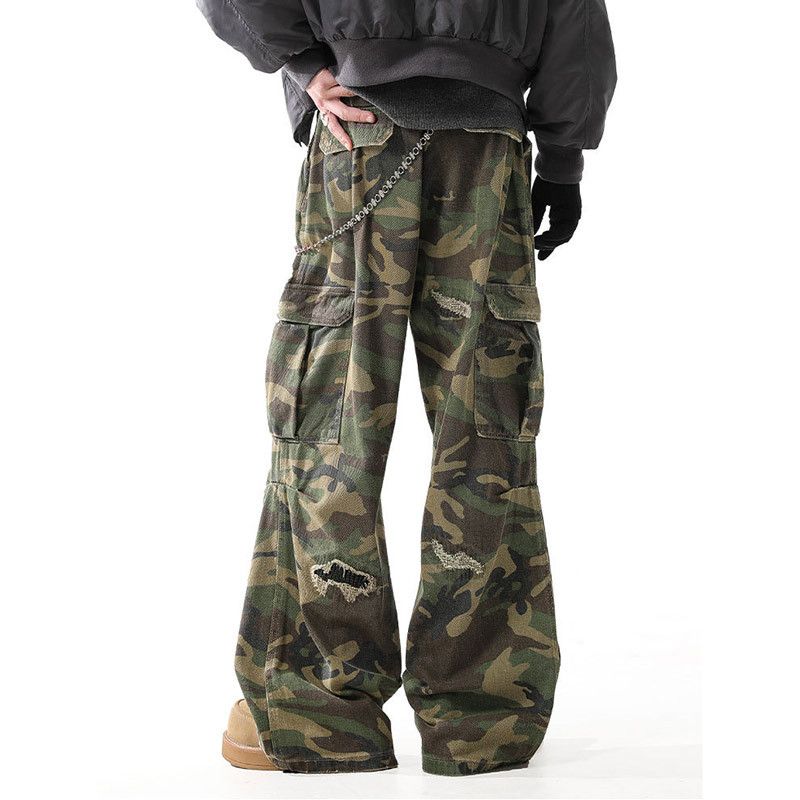 Japanese Brand × Jean Vintage Camouflage Baggy Ripped Cargo Pants Size US 28 / EU 44 - 3 Thumbnail