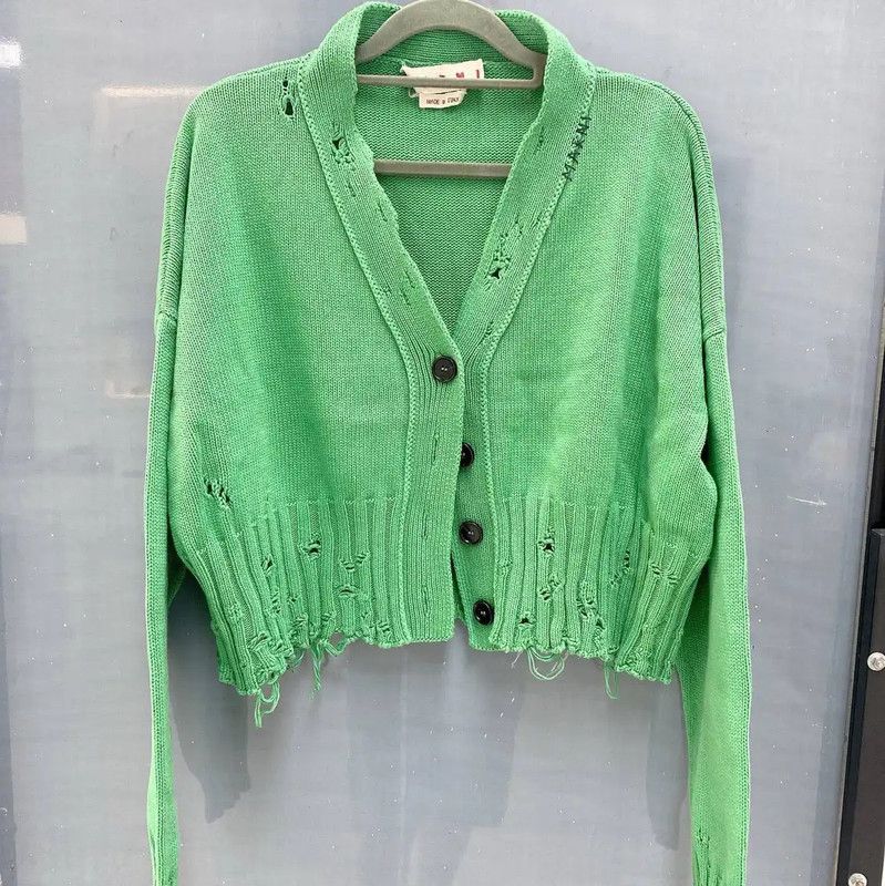 Marni Marni Green Wool Blend Women's Cardigan 0089 Size M / US 6-8 / IT 42-44 - 1 Thumbnail