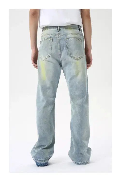 Jean Hip-hop street painting contrast color flared washed jeans Size US 32 / EU 48 - 7 Thumbnail