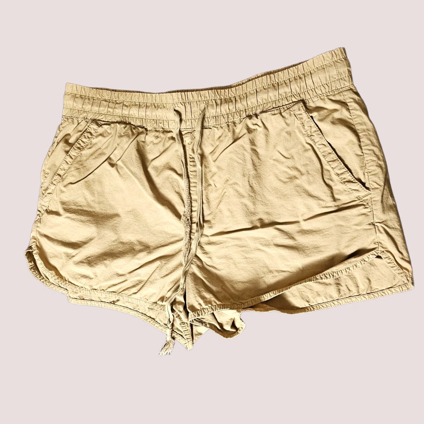 Lou & Grey Lou & Grey Women Chino Shorts Drawstring Waist Beige Sateen M Regular Casual Size 32" / US 10 / IT 46 - 1 Thumbnail