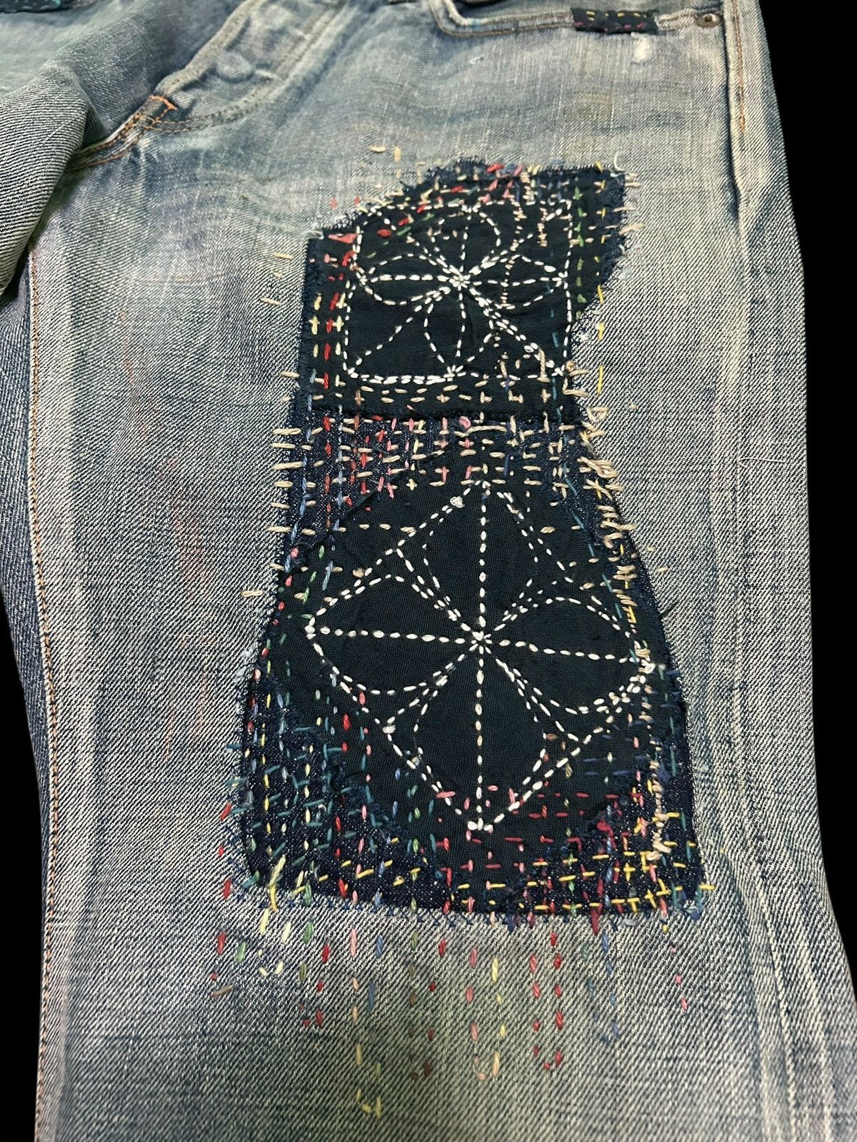 Edwin × Kapital × Vintage 🔥 VINTAGE EDWIN SELVEDGE DISTRESSED CUSTOM MADE DENIM JEANS Size US 34 / EU 50 - 16 Thumbnail