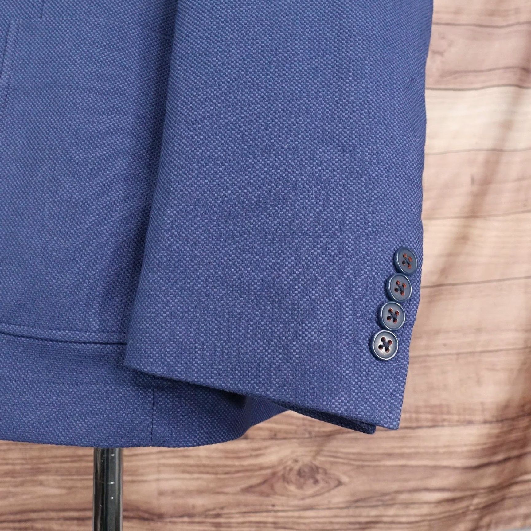 Ben Sherman Ben Sherman Sport Coat Mens 40R Navy Cotton Stretch Two-Button Blazer Size 40R - 4 Thumbnail