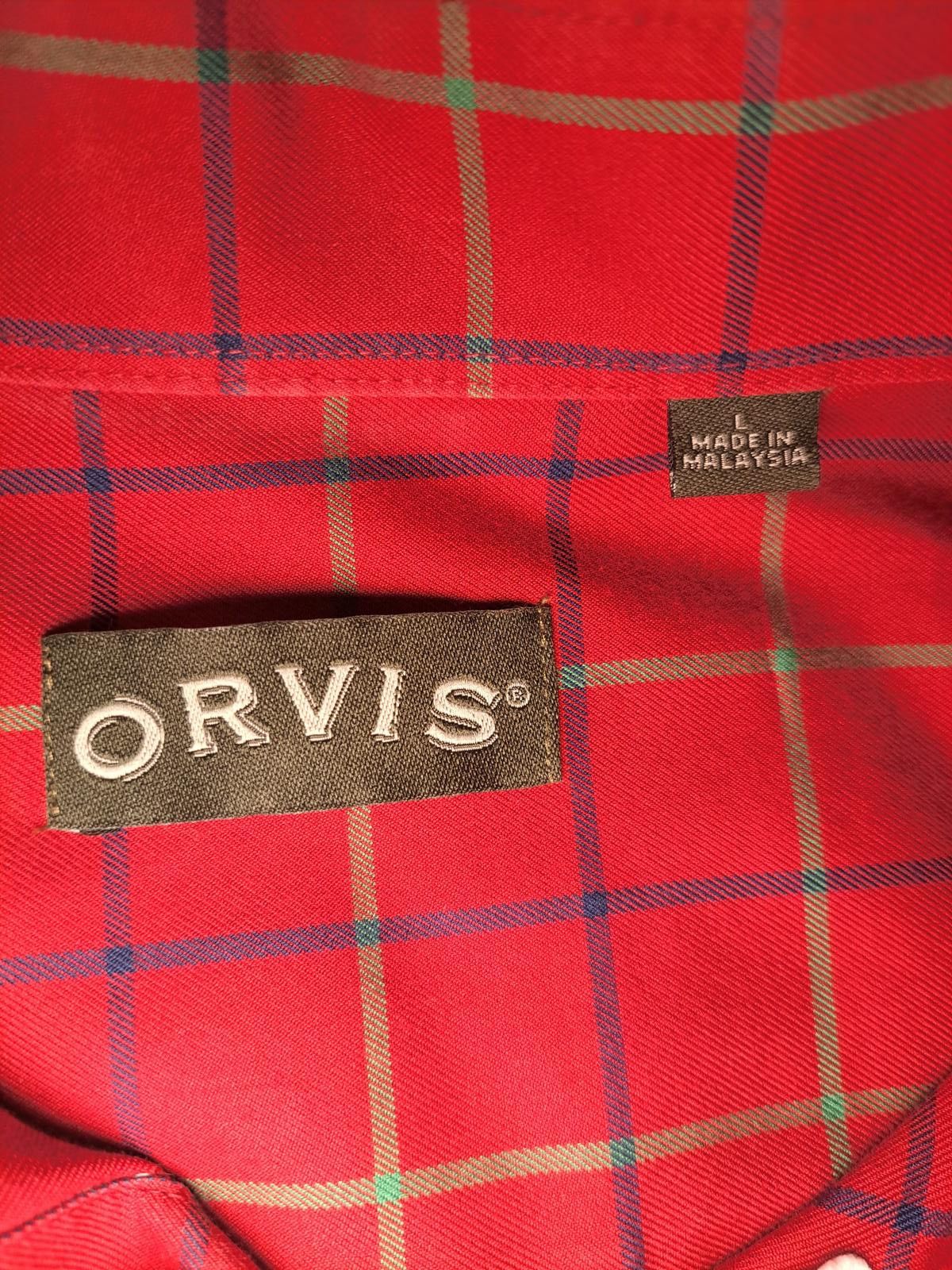 Orvis Orvis Long Sleeve Shirt Mens Large Red Windowpane Cotton Size US L / EU 52-54 / 3 - 2 Thumbnail